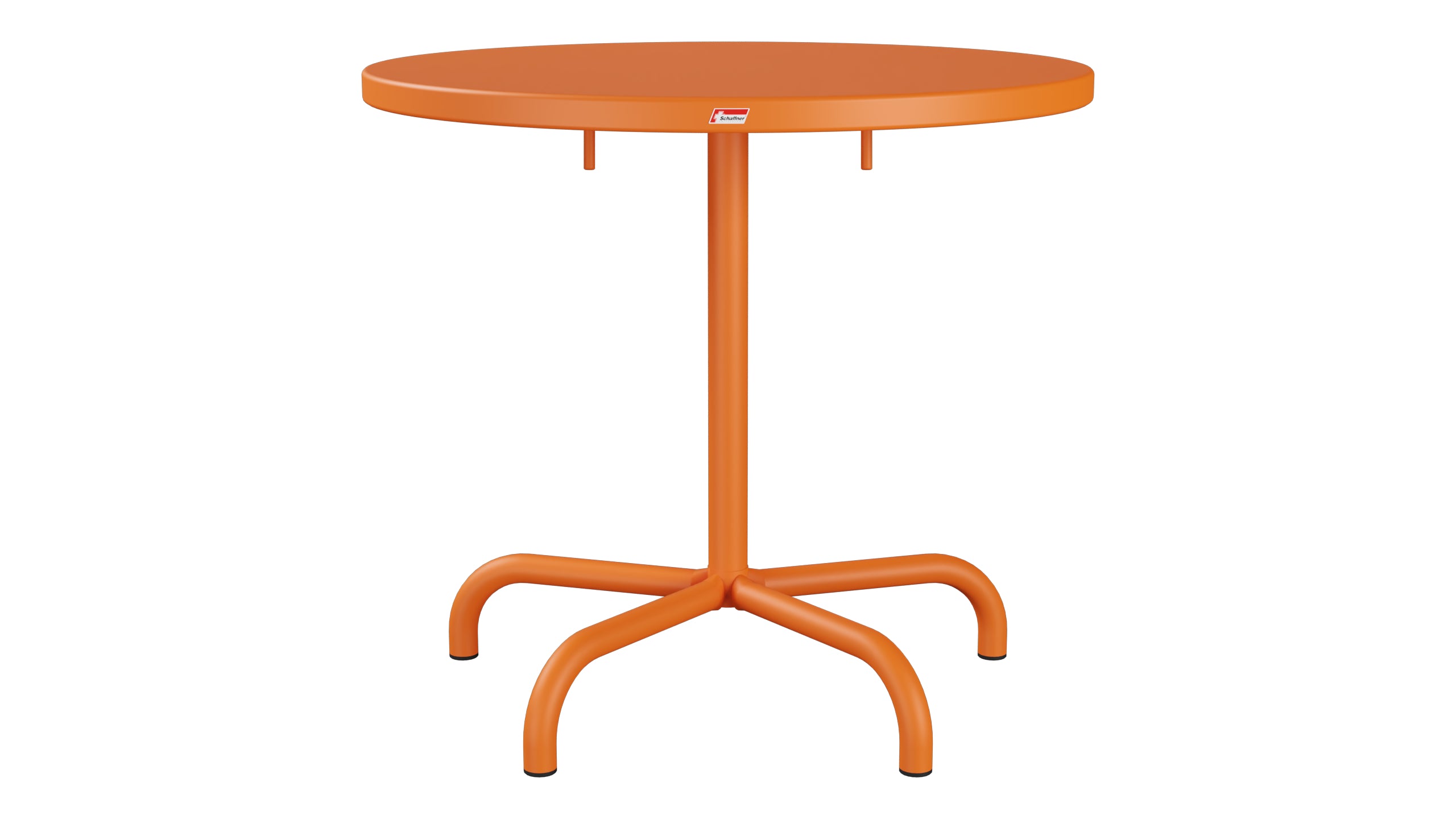 Säntis Metall-Gartentisch ø80 klappbar in Orange präsentiert im Onlineshop von KAQTU Design AG. Gartentisch ist von Schaffner