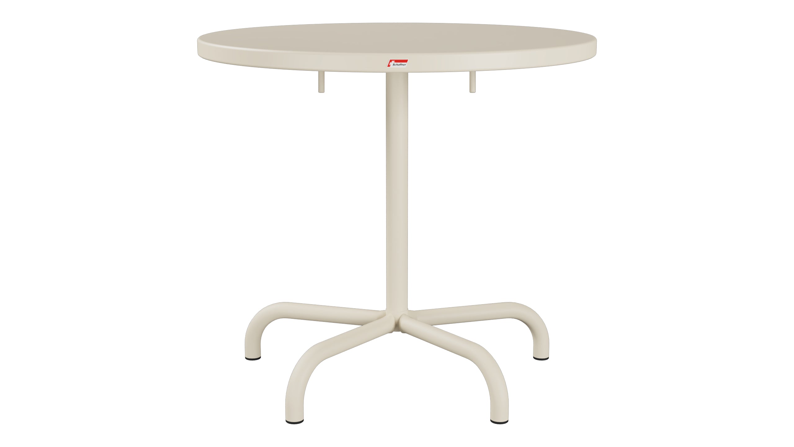 Säntis Metall-Gartentisch ø80 klappbar in Pastellsand präsentiert im Onlineshop von KAQTU Design AG. Gartentisch ist von Schaffner