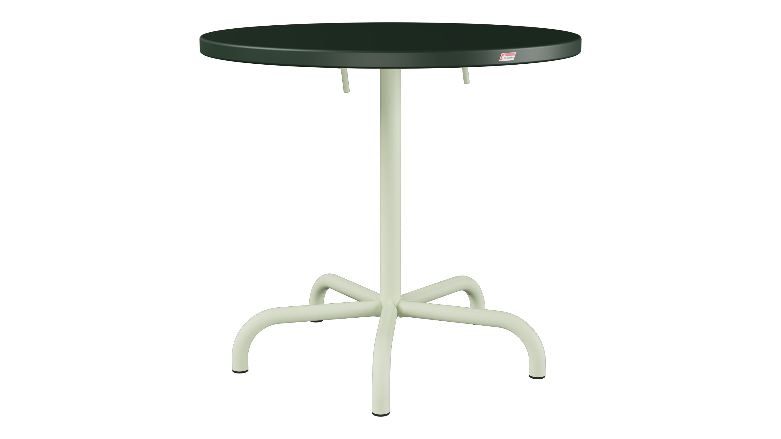 Säntis Metall-Gartentisch ø80 klappbar in Tannengrün präsentiert im Onlineshop von KAQTU Design AG. Gartentisch ist von Schaffner