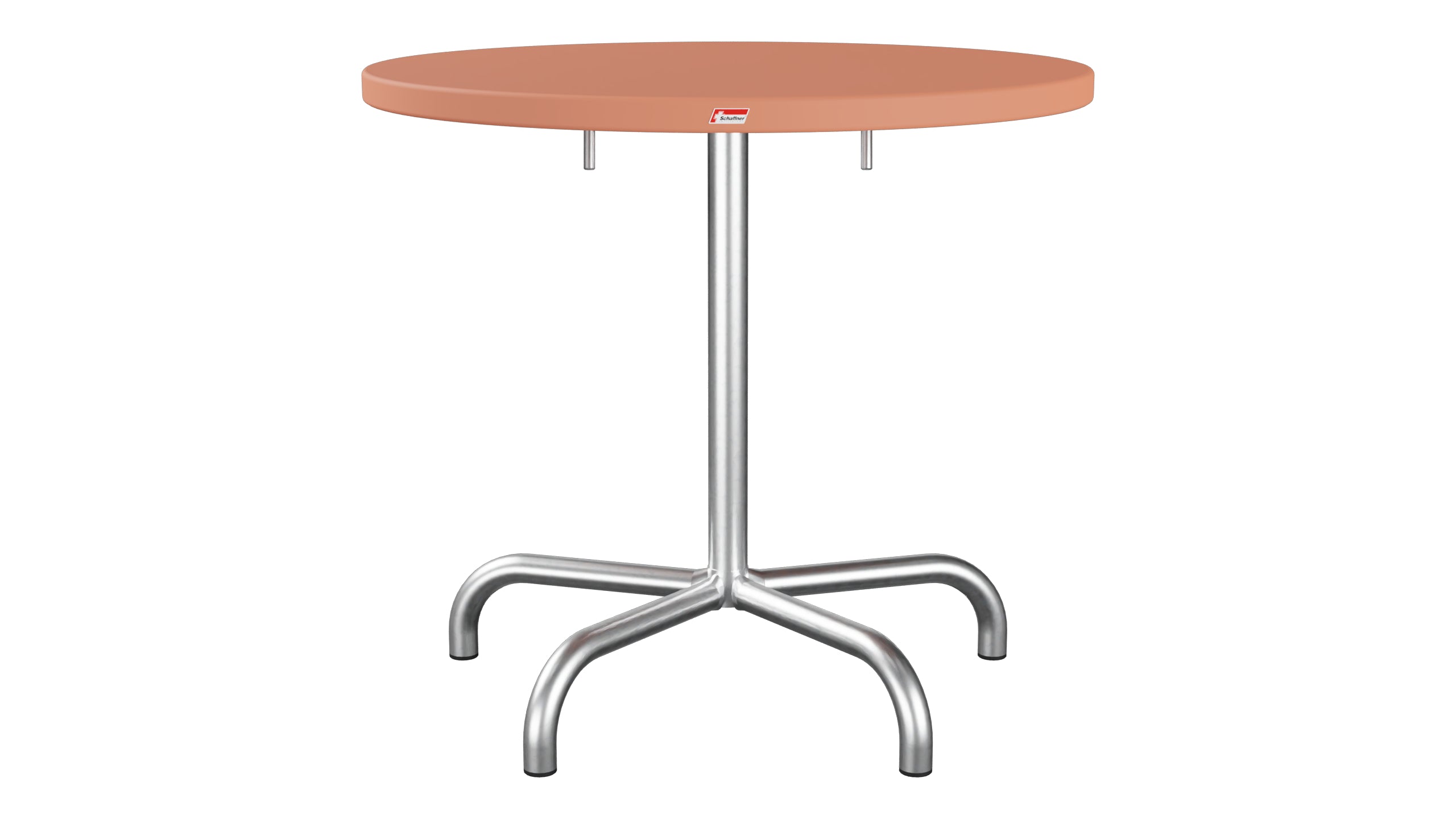 Säntis Metall-Gartentisch ø80 klappbar in Pastellterracotta präsentiert im Onlineshop von KAQTU Design AG. Gartentisch ist von Schaffner