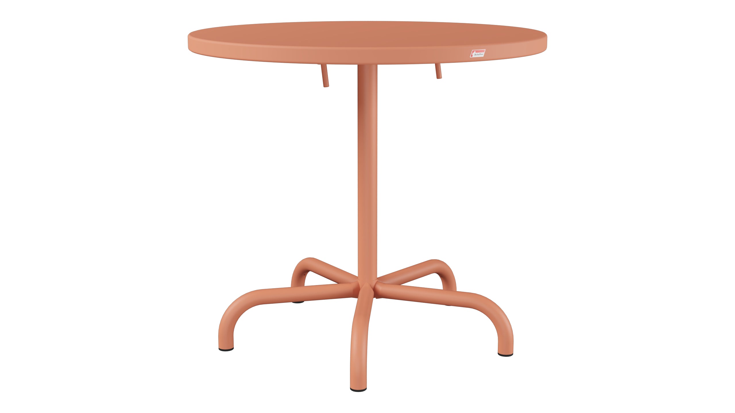 Säntis Metall-Gartentisch ø80 klappbar in Pastellterracotta präsentiert im Onlineshop von KAQTU Design AG. Gartentisch ist von Schaffner