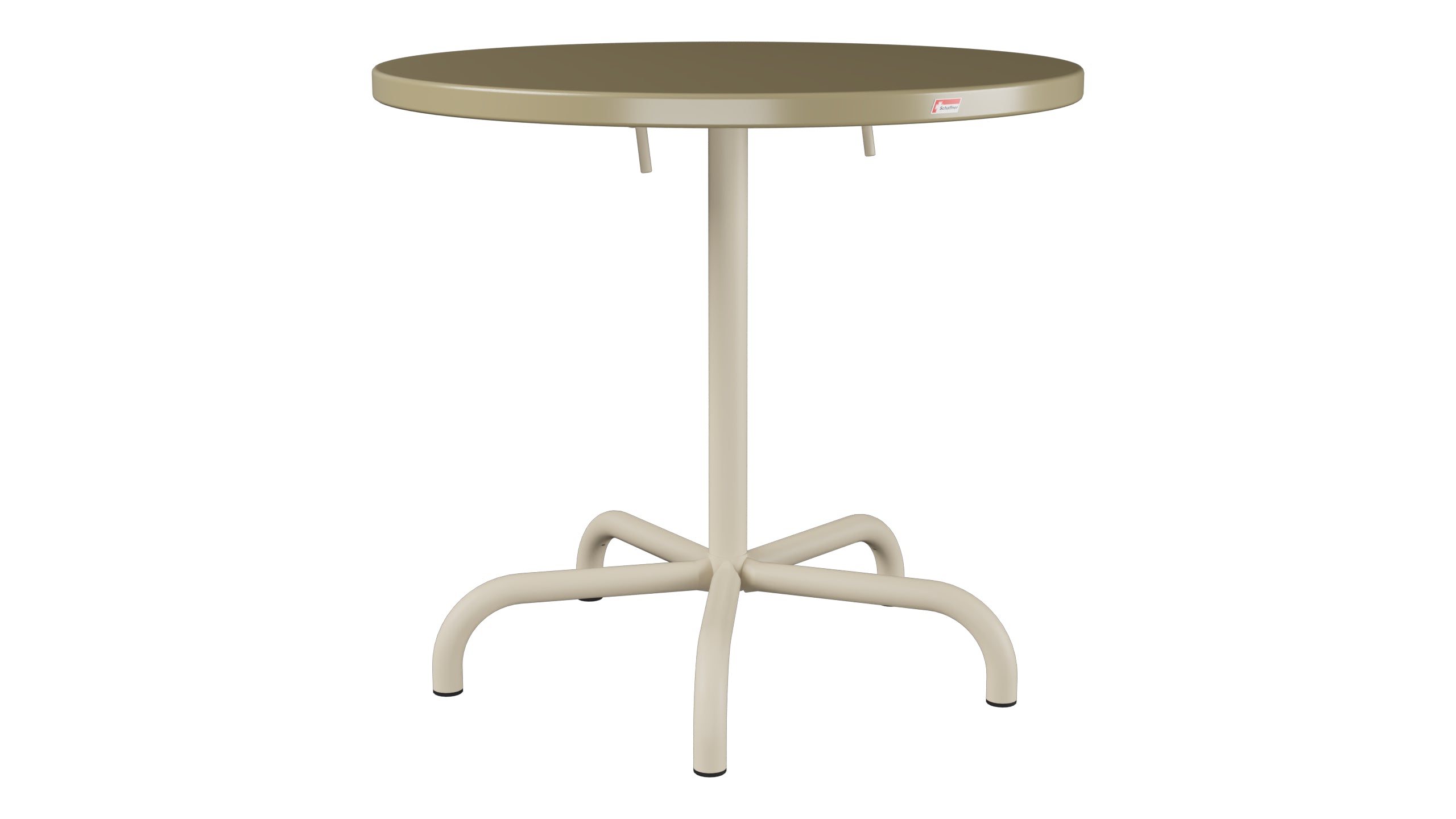 Säntis Metall-Gartentisch ø80 klappbar in Champagner präsentiert im Onlineshop von KAQTU Design AG. Gartentisch ist von Schaffner