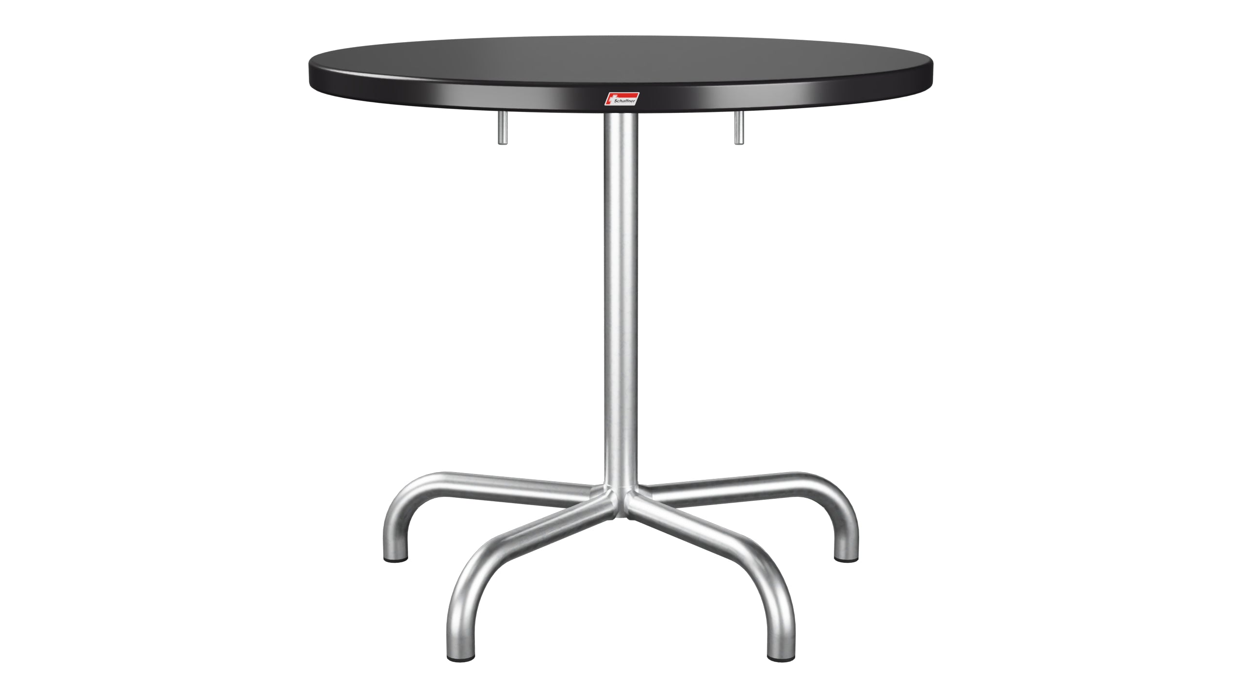 Säntis Metall-Gartentisch ø80 klappbar in Schwarz präsentiert im Onlineshop von KAQTU Design AG. Gartentisch ist von Schaffner