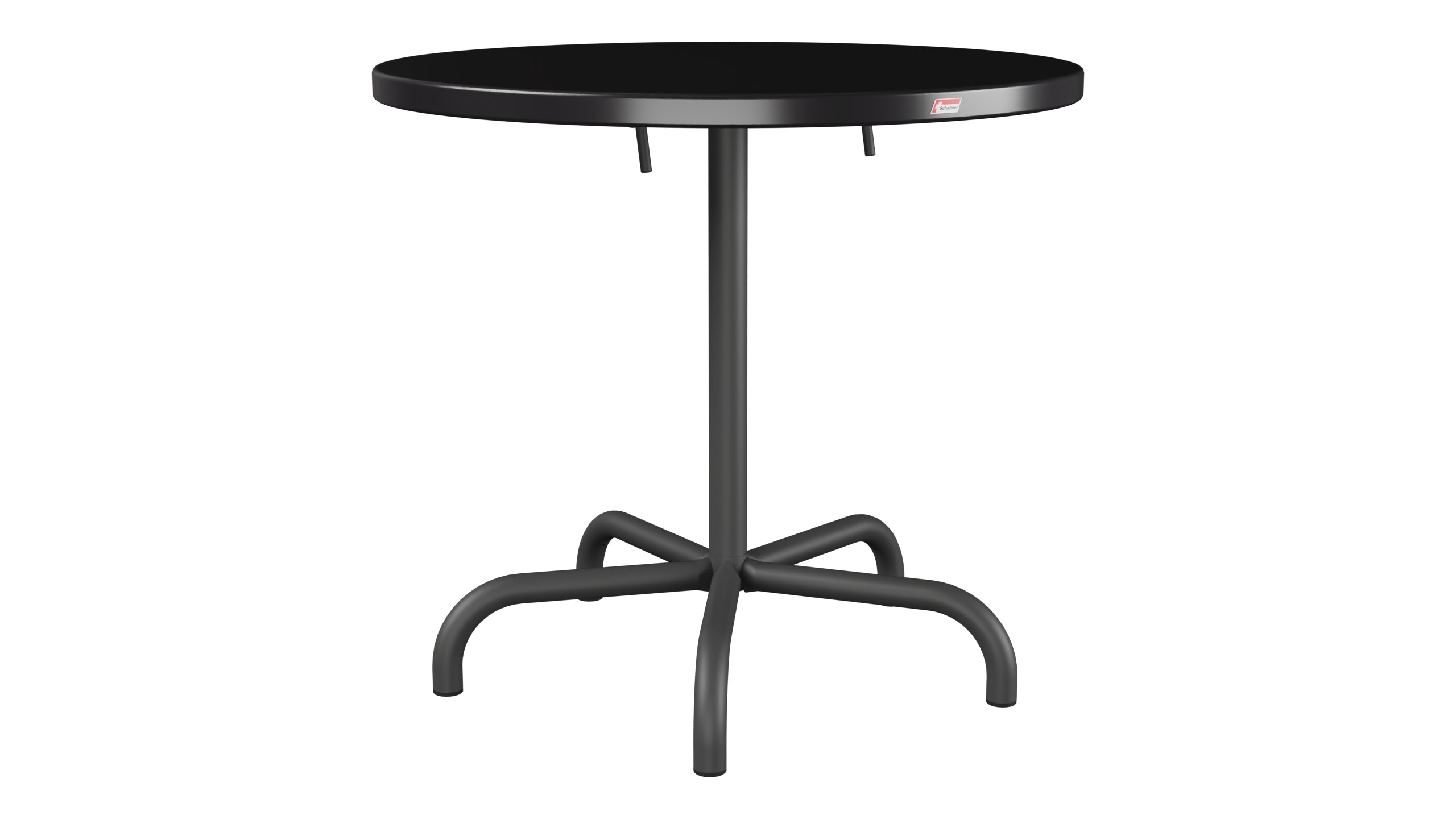 Säntis Metall-Gartentisch ø80 klappbar in Schwarz präsentiert im Onlineshop von KAQTU Design AG. Gartentisch ist von Schaffner
