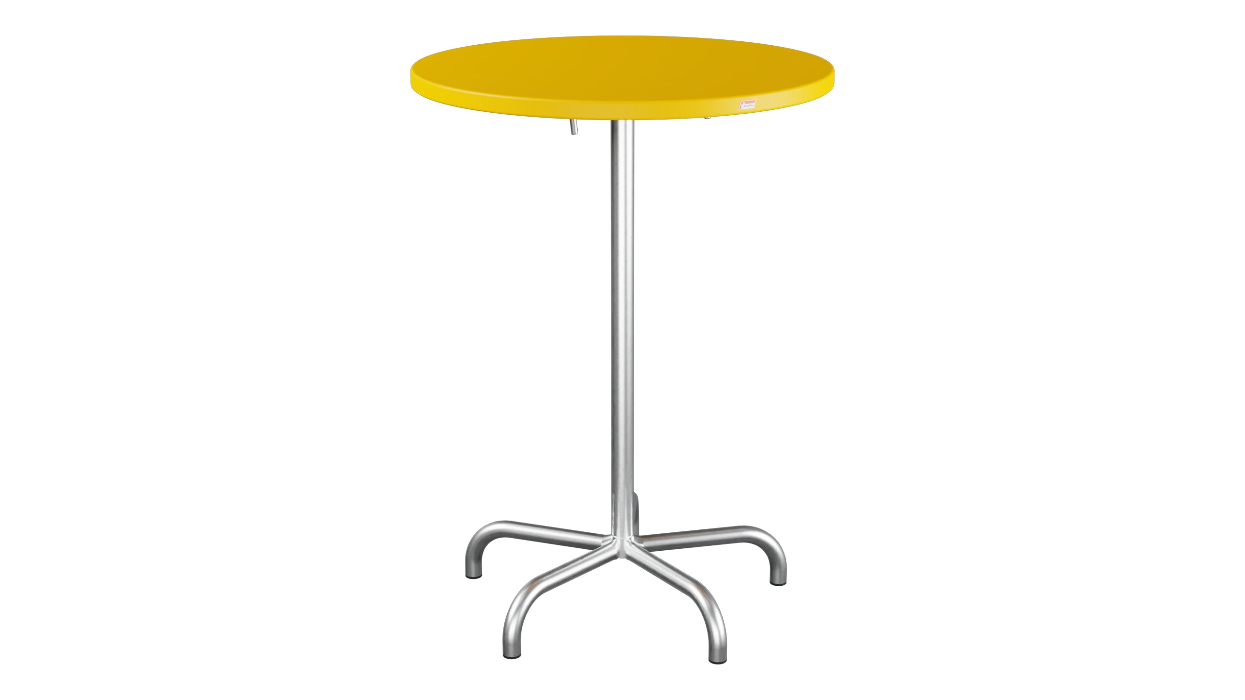 Säntis Metall-Stehtisch Outdoor ø80 / 110 klappbar in Gelb präsentiert im Onlineshop von KAQTU Design AG. Hochtisch Outdoor ist von Schaffner