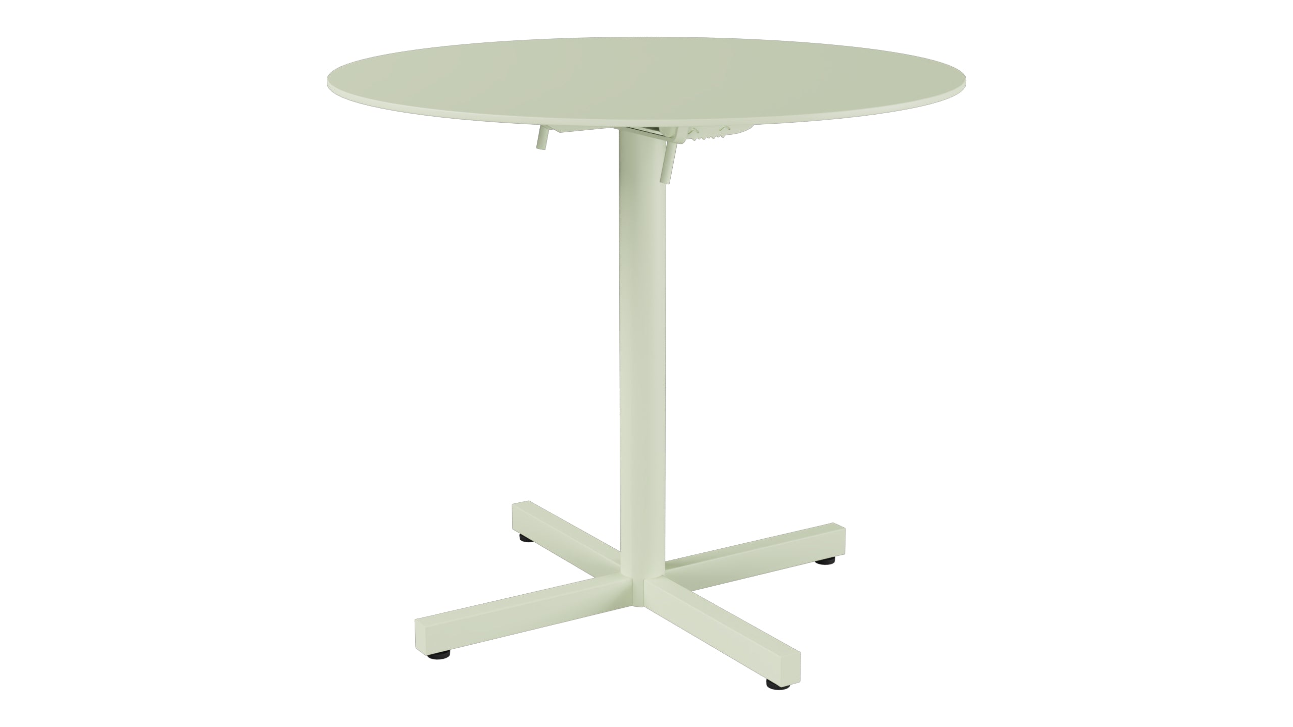 Luzern Glasfaser-Gartentisch Decor ø80 klappbar in Pastellgrün präsentiert im Onlineshop von KAQTU Design AG. Gartentisch ist von Schaffner