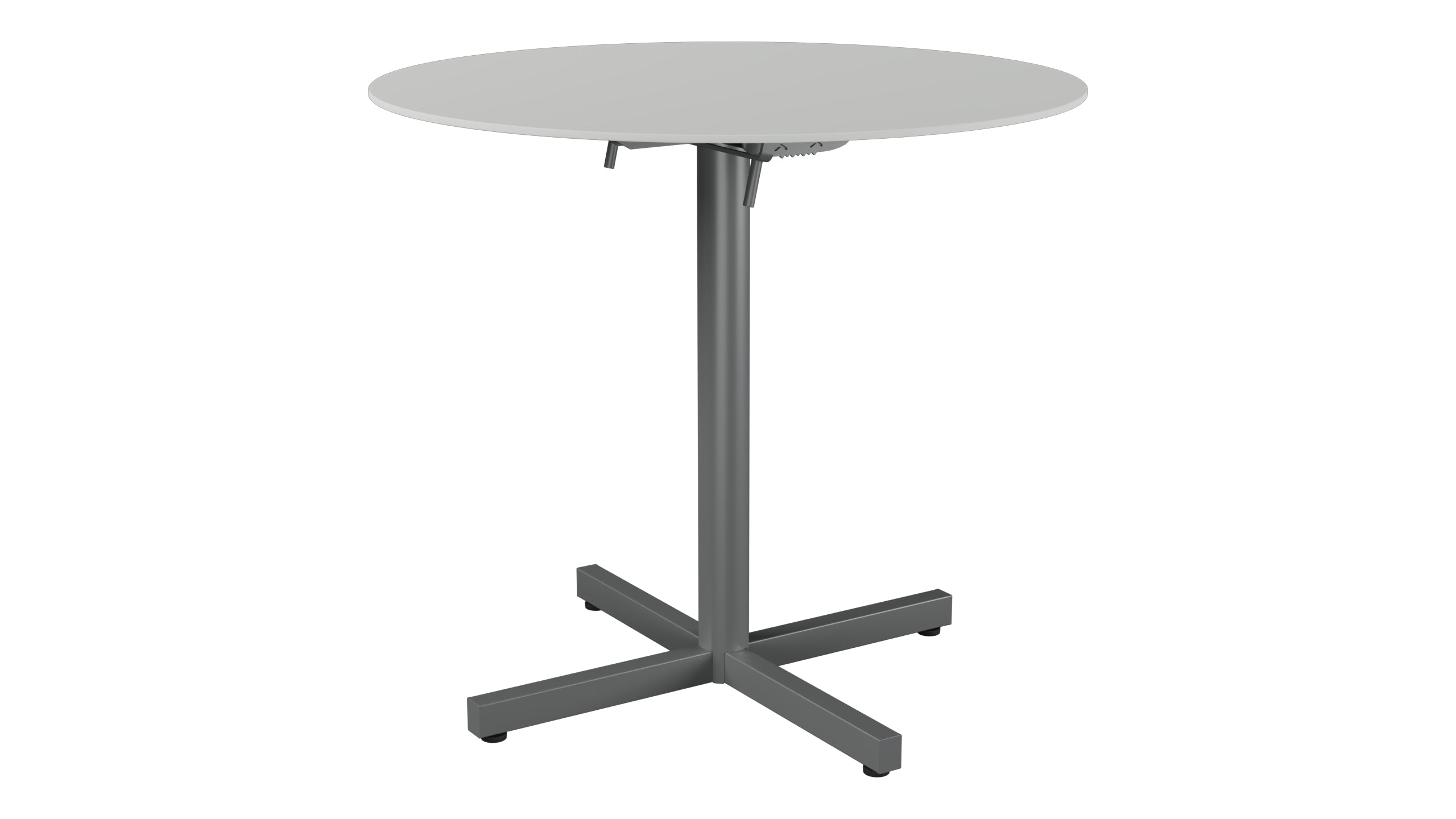 Luzern Glasfaser-Gartentisch Decor ø80 klappbar in Alusilber präsentiert im Onlineshop von KAQTU Design AG. Gartentisch ist von Schaffner