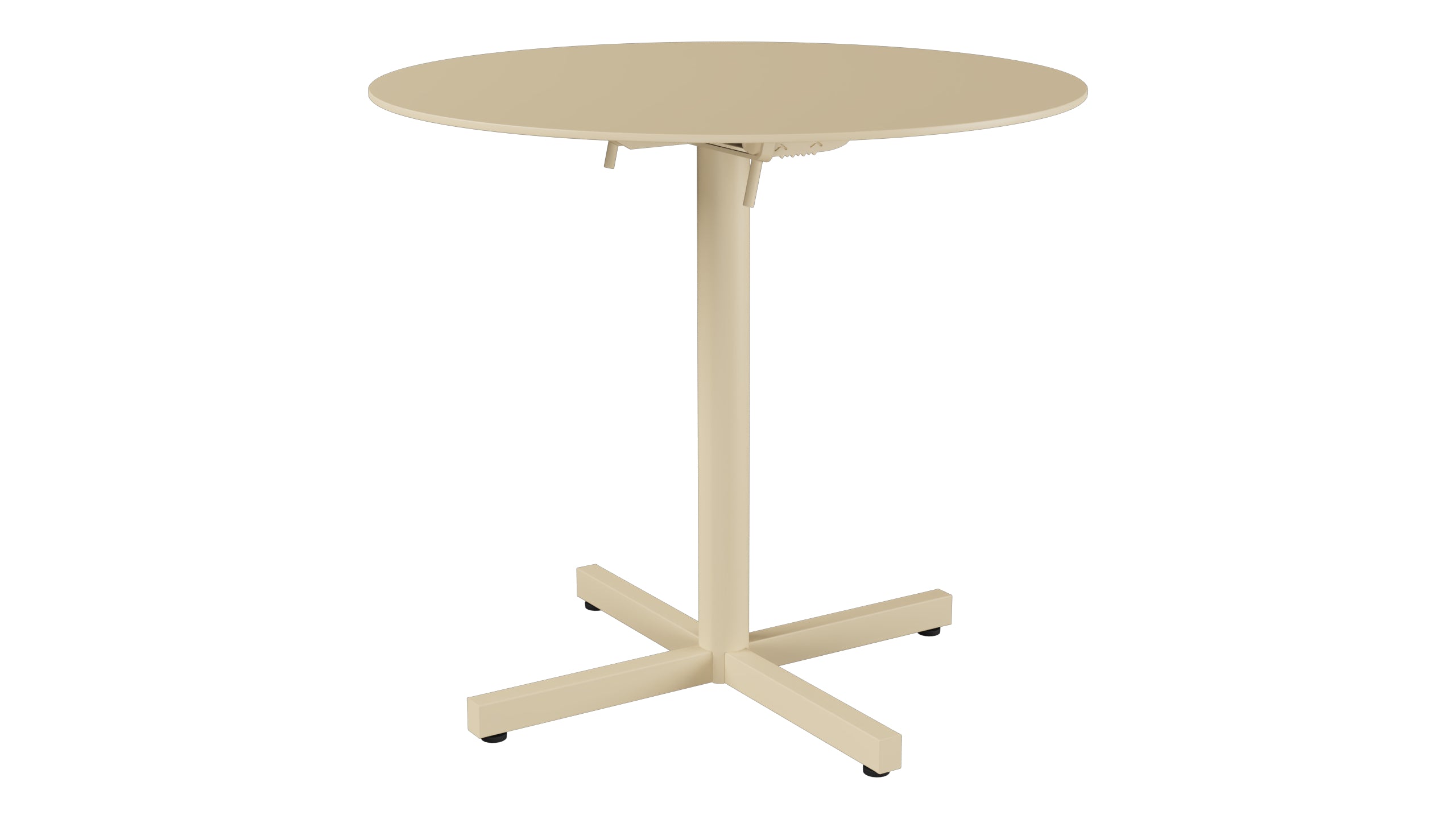 Luzern Glasfaser-Gartentisch Decor ø80 klappbar in Pastellbraun präsentiert im Onlineshop von KAQTU Design AG. Gartentisch ist von Schaffner