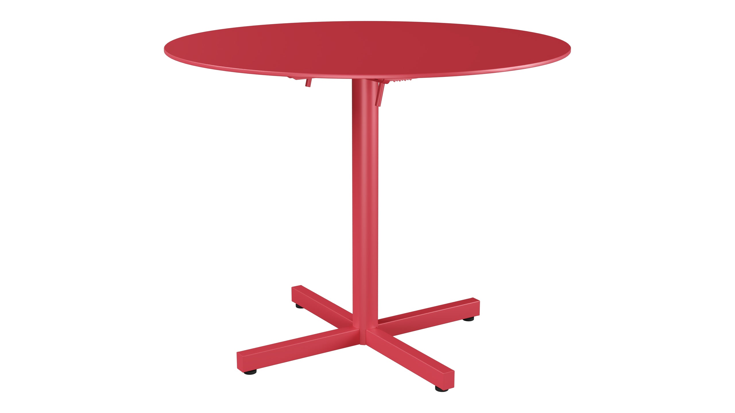 Luzern Glasfaser-Gartentisch Decor ø90 klappbar in Ahornrot präsentiert im Onlineshop von KAQTU Design AG. Gartentisch ist von Schaffner