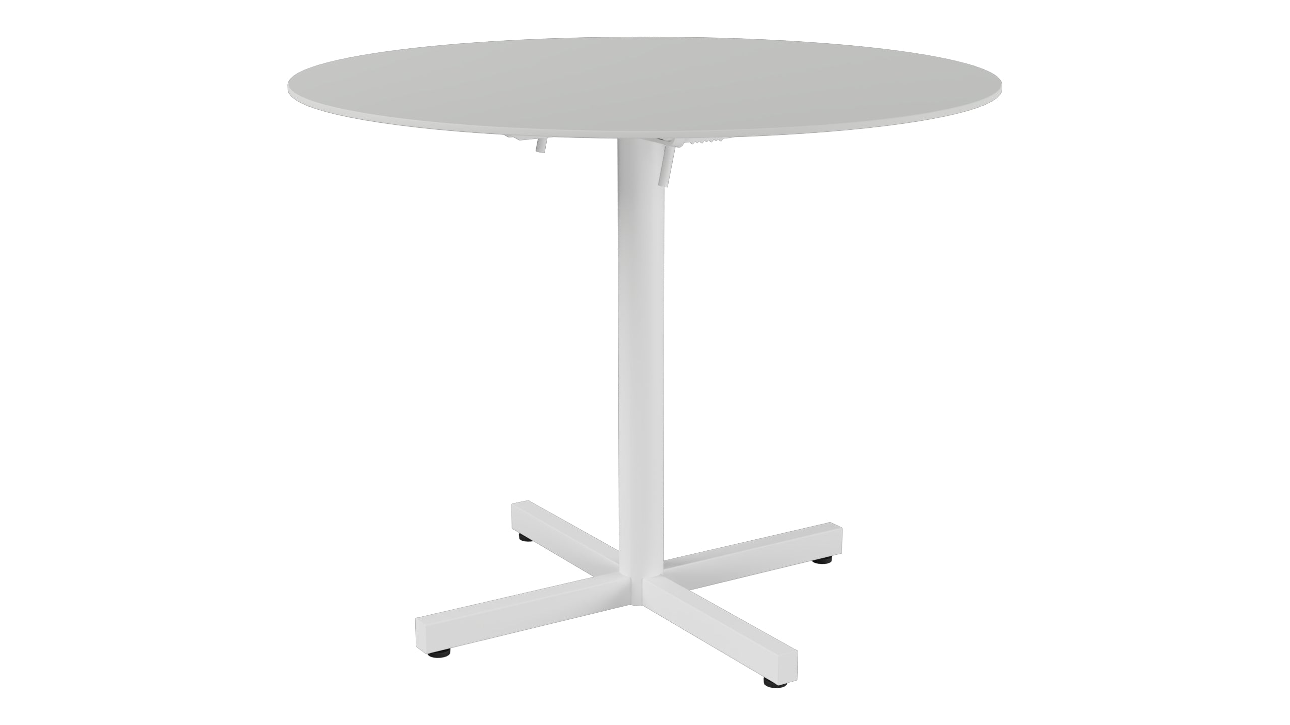 Luzern Glasfaser-Gartentisch Decor ø90 klappbar in Alusilber präsentiert im Onlineshop von KAQTU Design AG. Gartentisch ist von Schaffner
