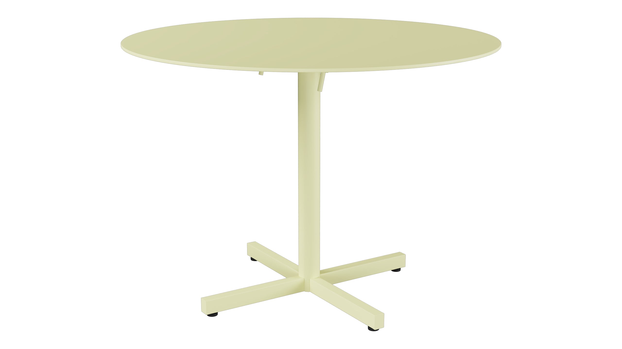 Luzern Glasfaser-Gartentisch Decor ø100 klappbar in Buchsbaumgelb präsentiert im Onlineshop von KAQTU Design AG. Gartentisch ist von Schaffner