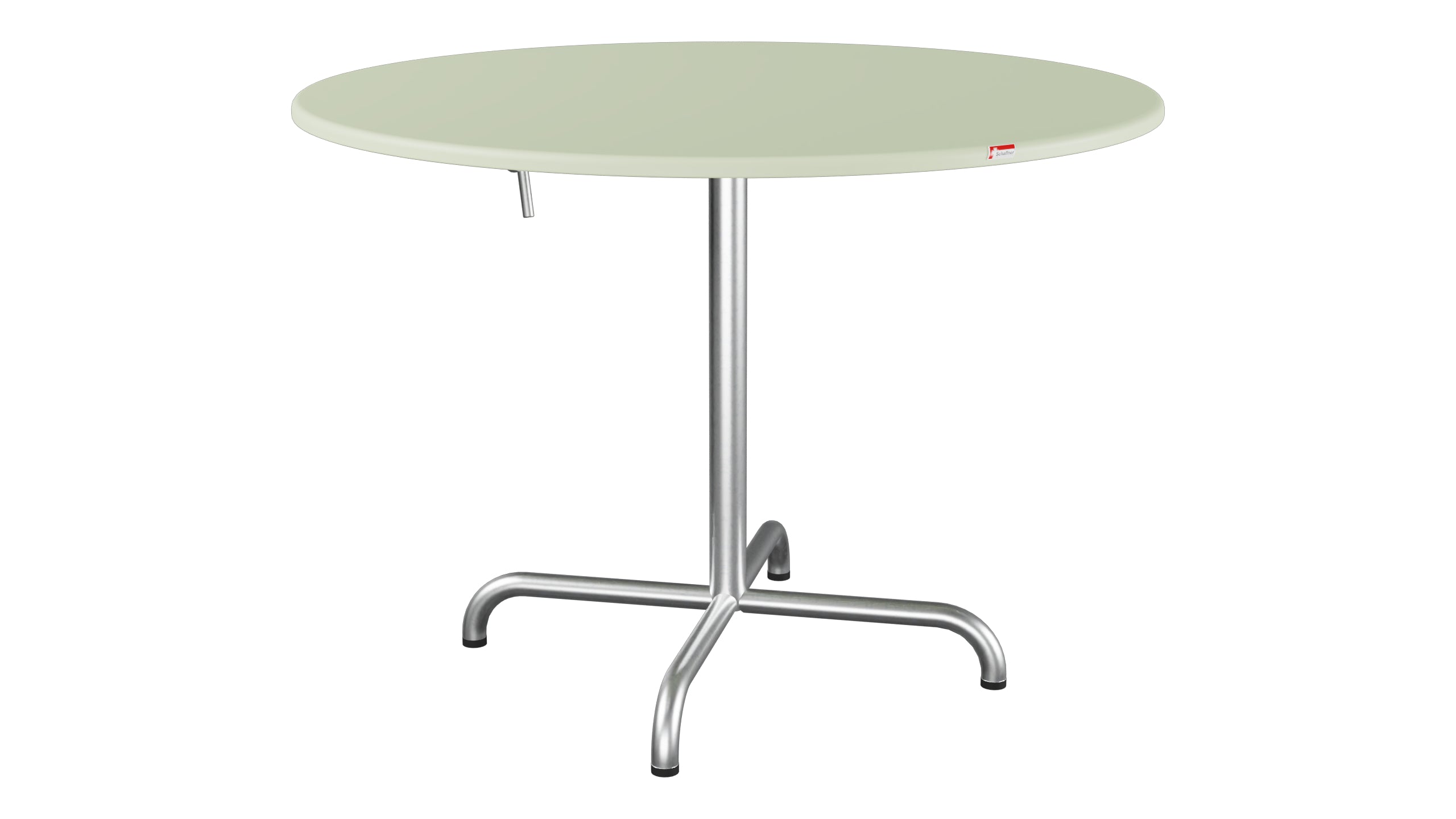 Davos Glasfaser-Gartentisch ø100 klappbar in Pastellgrün präsentiert im Onlineshop von KAQTU Design AG. Gartentisch ist von Schaffner