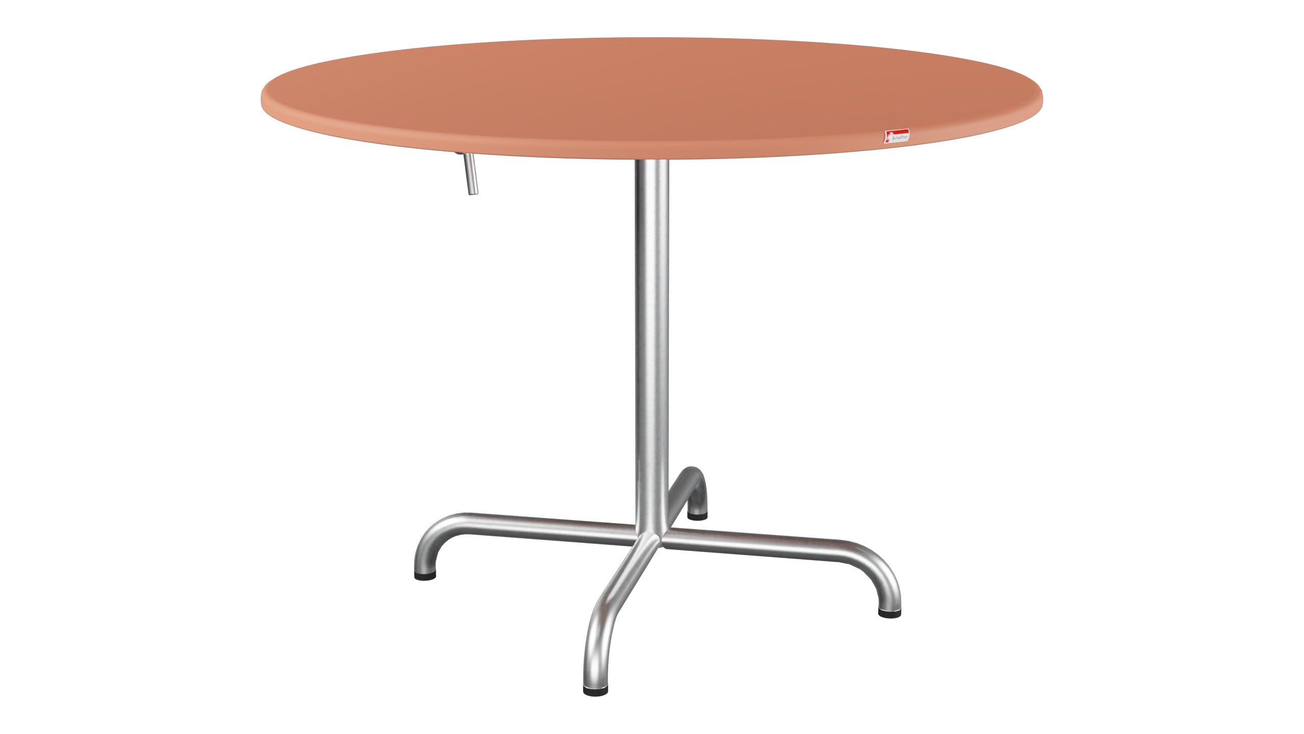 Davos Glasfaser-Gartentisch ø100 klappbar in Pastellterracotta präsentiert im Onlineshop von KAQTU Design AG. Gartentisch ist von Schaffner