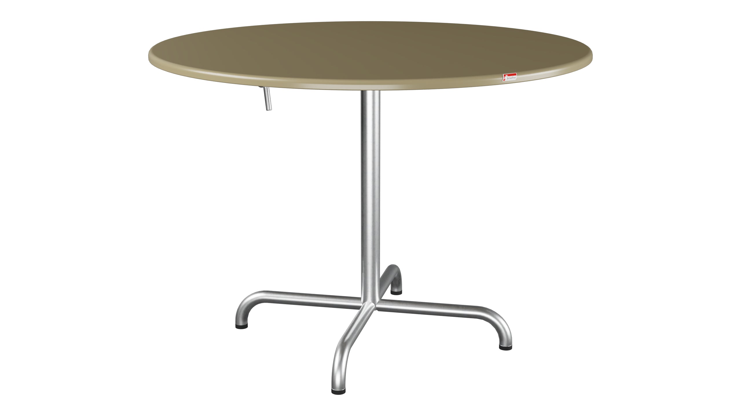 Davos Glasfaser-Gartentisch ø100 klappbar in Champagner präsentiert im Onlineshop von KAQTU Design AG. Gartentisch ist von Schaffner