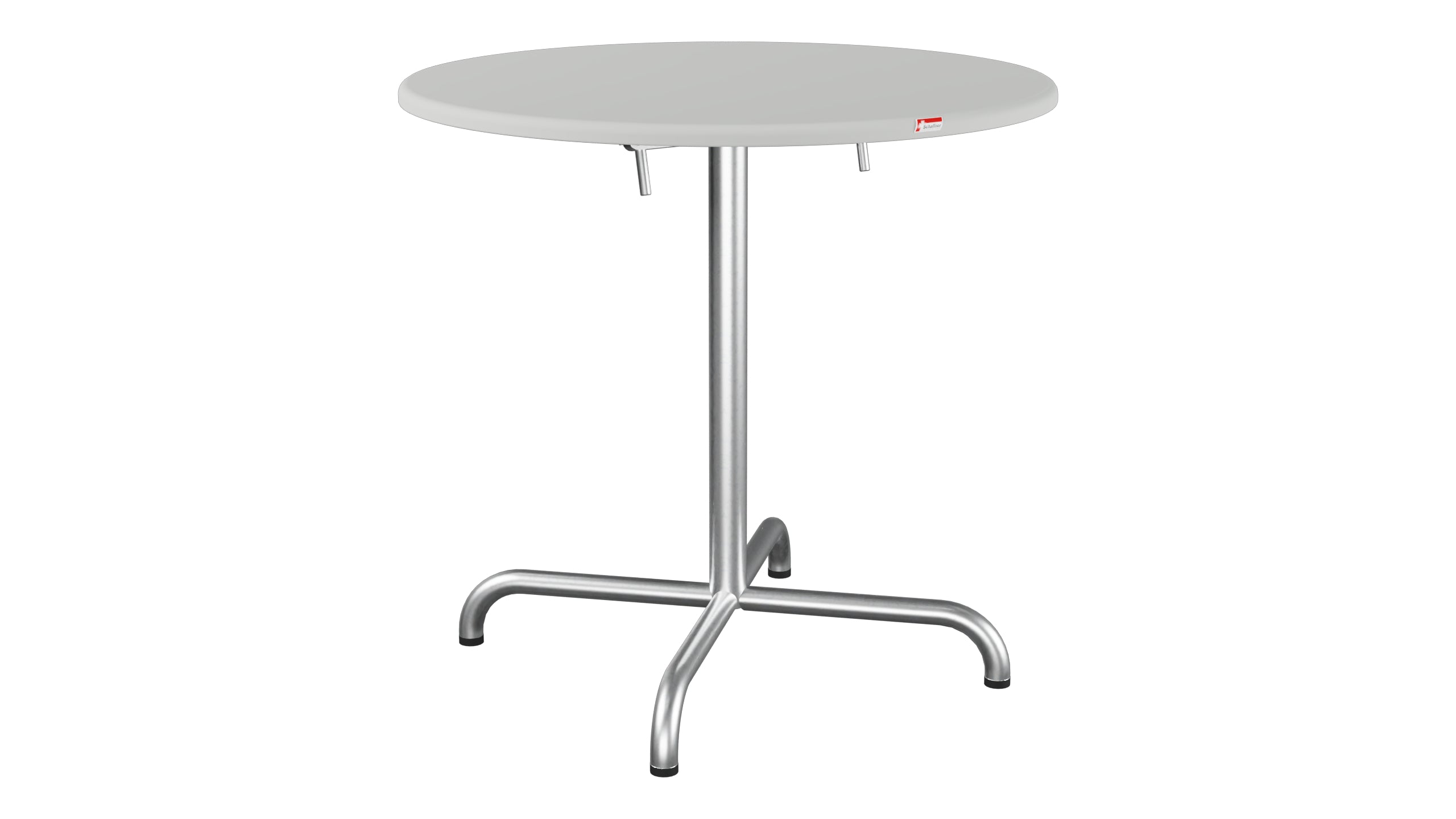 Davos Glasfaser-Gartentisch ø75 klappbar in Alusilber präsentiert im Onlineshop von KAQTU Design AG. Gartentisch ist von Schaffner