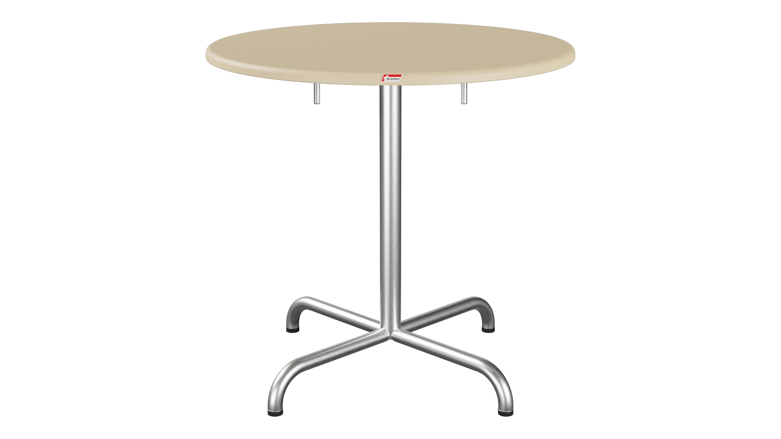 Davos Glasfaser-Gartentisch ø75 klappbar in Pastellbraun präsentiert im Onlineshop von KAQTU Design AG. Gartentisch ist von Schaffner