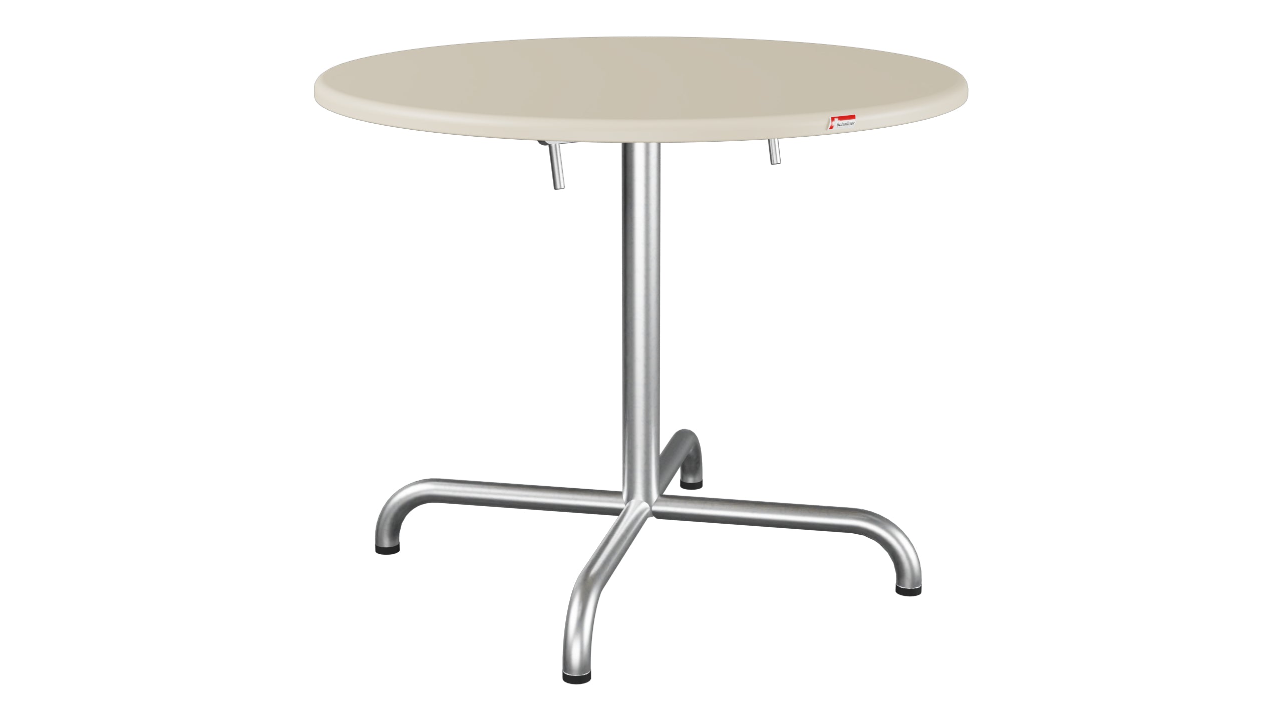 Davos Glasfaser-Salontisch ø75 / 62 klappbar in Pastellsand präsentiert im Onlineshop von KAQTU Design AG. Beistelltisch Outdoor ist von Schaffner