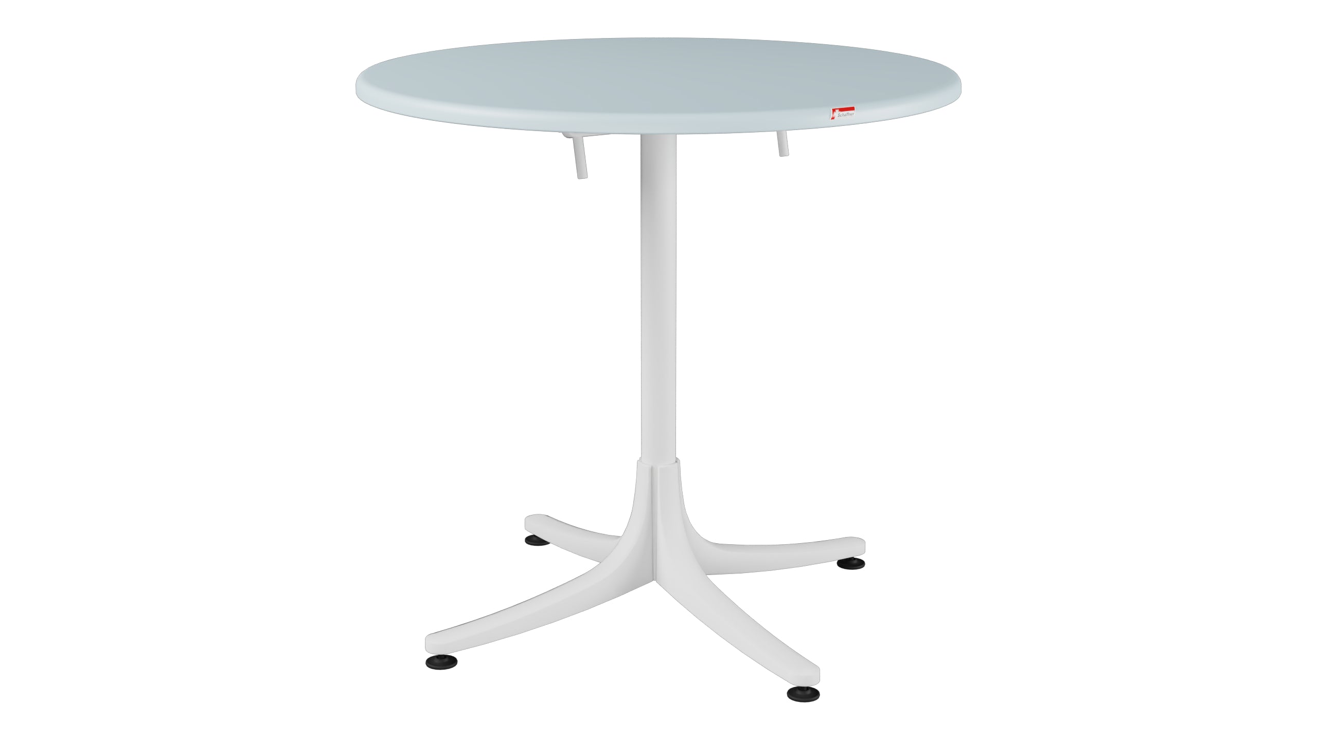 Schaffhausen Glasfaser-Gartentisch ø75 klappbar in Pastellblau präsentiert im Onlineshop von KAQTU Design AG. Gartentisch ist von Schaffner