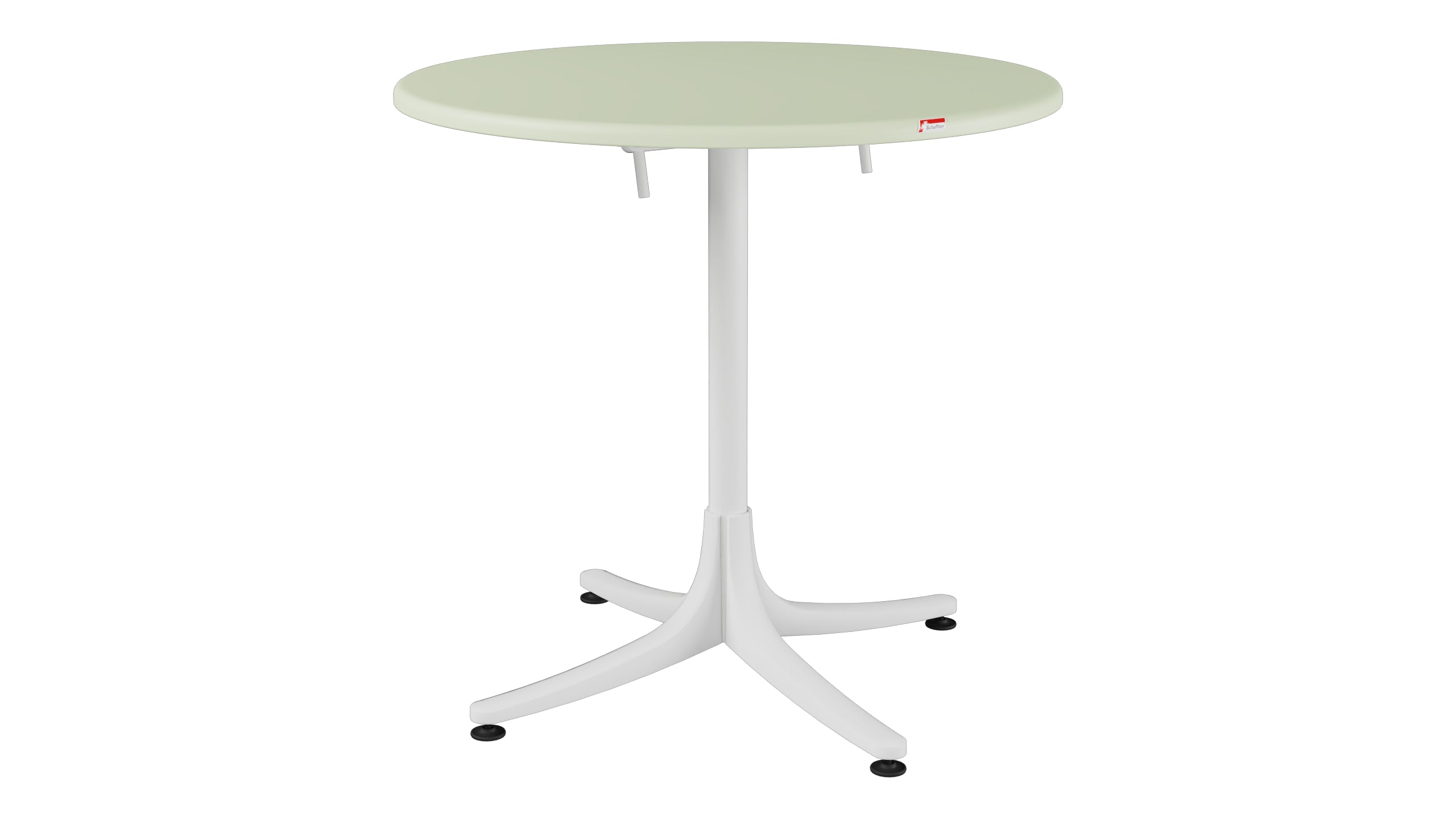 Schaffhausen Glasfaser-Gartentisch ø75 klappbar in Pastellgrün präsentiert im Onlineshop von KAQTU Design AG. Gartentisch ist von Schaffner