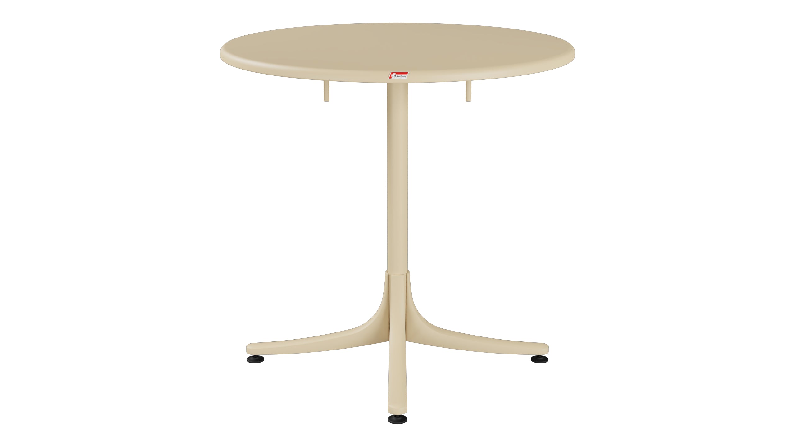 Schaffhausen Glasfaser-Gartentisch ø75 klappbar in Pastellbraun präsentiert im Onlineshop von KAQTU Design AG. Gartentisch ist von Schaffner