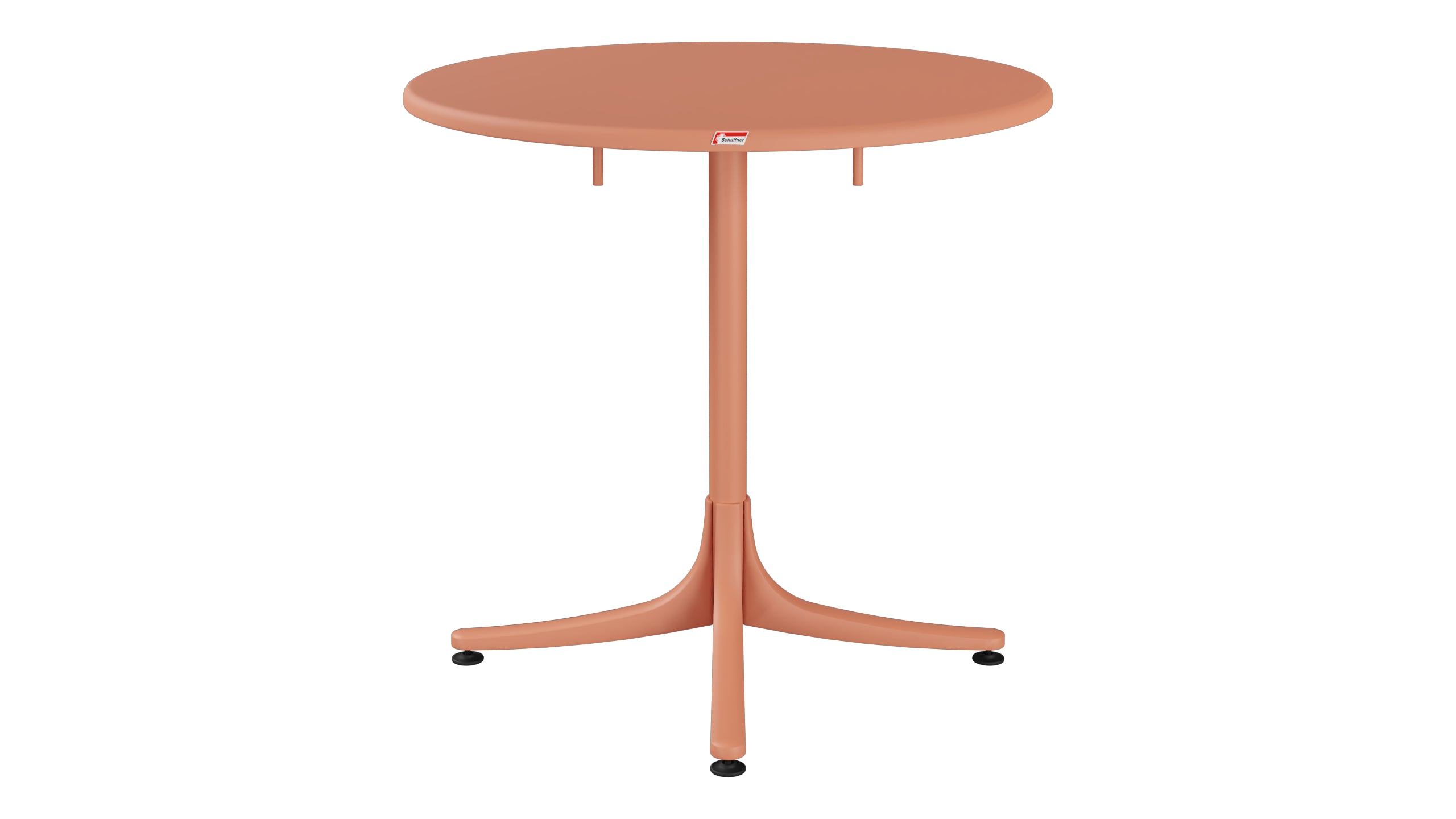 Schaffhausen Glasfaser-Gartentisch ø75 klappbar in Pastellterracotta präsentiert im Onlineshop von KAQTU Design AG. Gartentisch ist von Schaffner