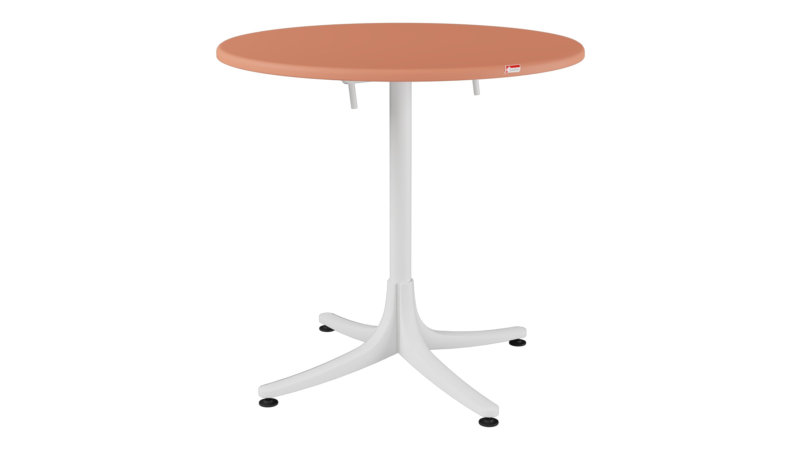 Schaffhausen Glasfaser-Gartentisch ø75 klappbar in Pastellterracotta präsentiert im Onlineshop von KAQTU Design AG. Gartentisch ist von Schaffner