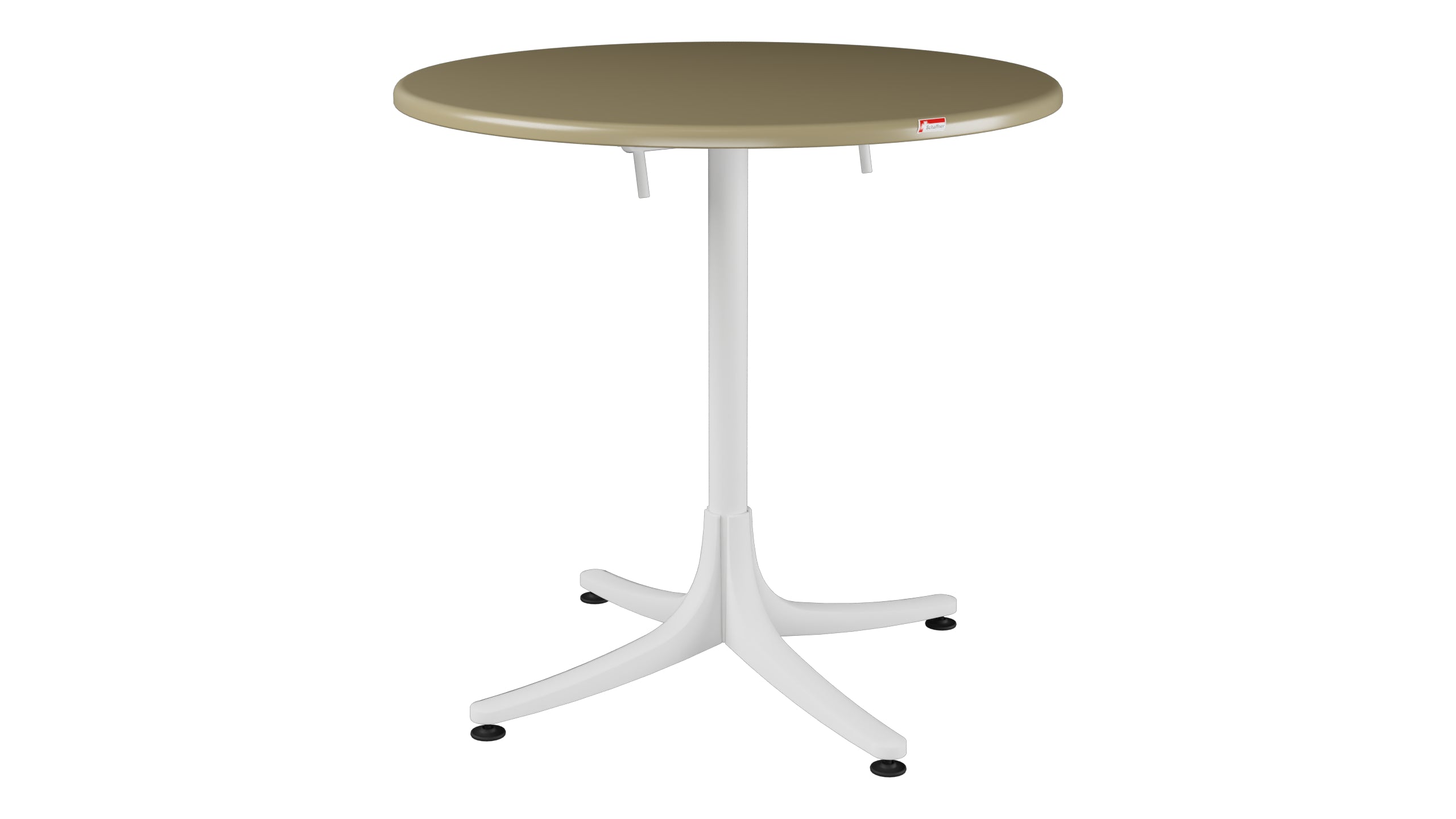Schaffhausen Glasfaser-Gartentisch ø75 klappbar in Champagner präsentiert im Onlineshop von KAQTU Design AG. Gartentisch ist von Schaffner