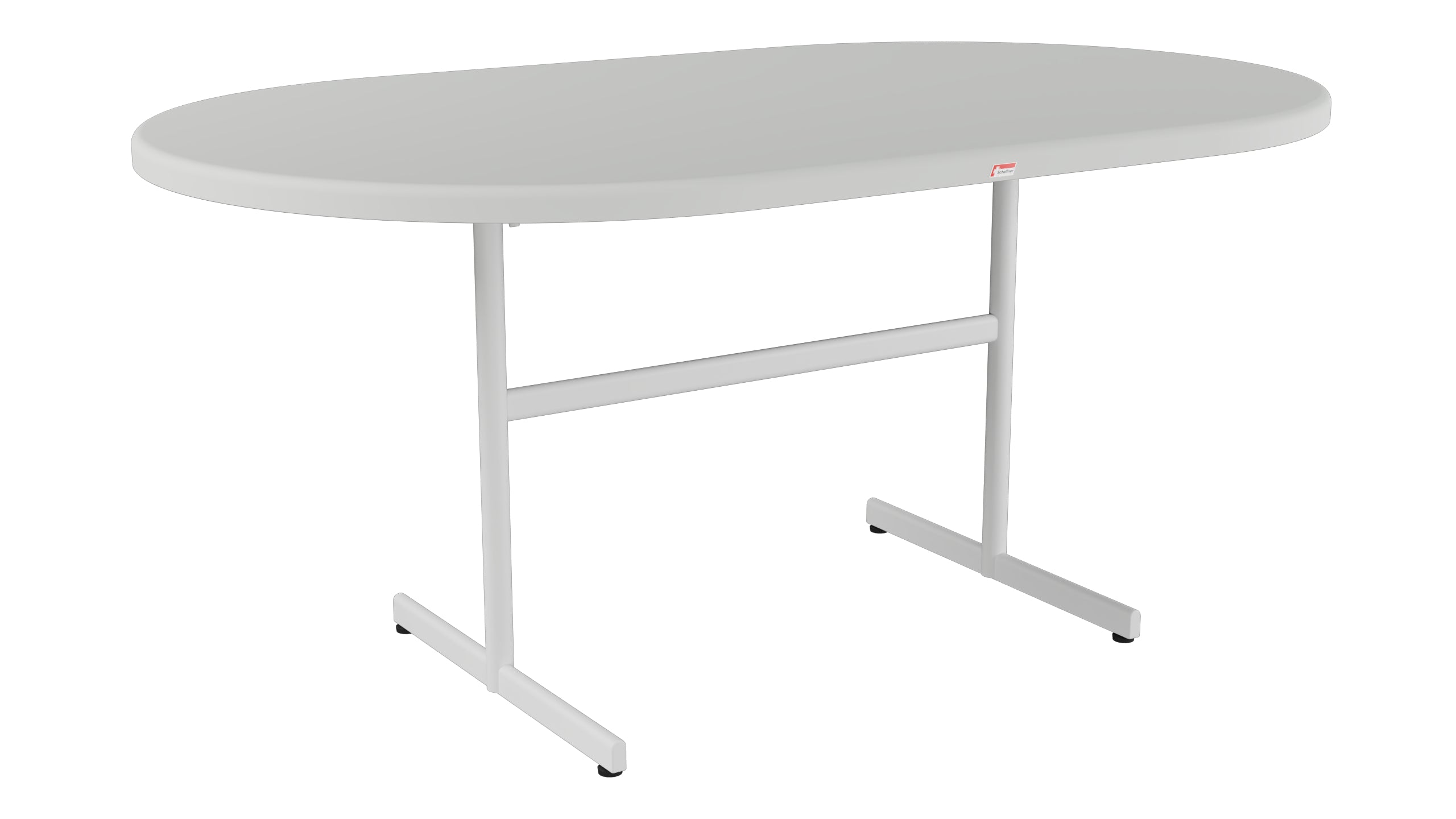 Bodensee Glasfaser-Gartentisch 160x95 oval klappbar in Alusilber präsentiert im Onlineshop von KAQTU Design AG. Gartentisch ist von Schaffner
