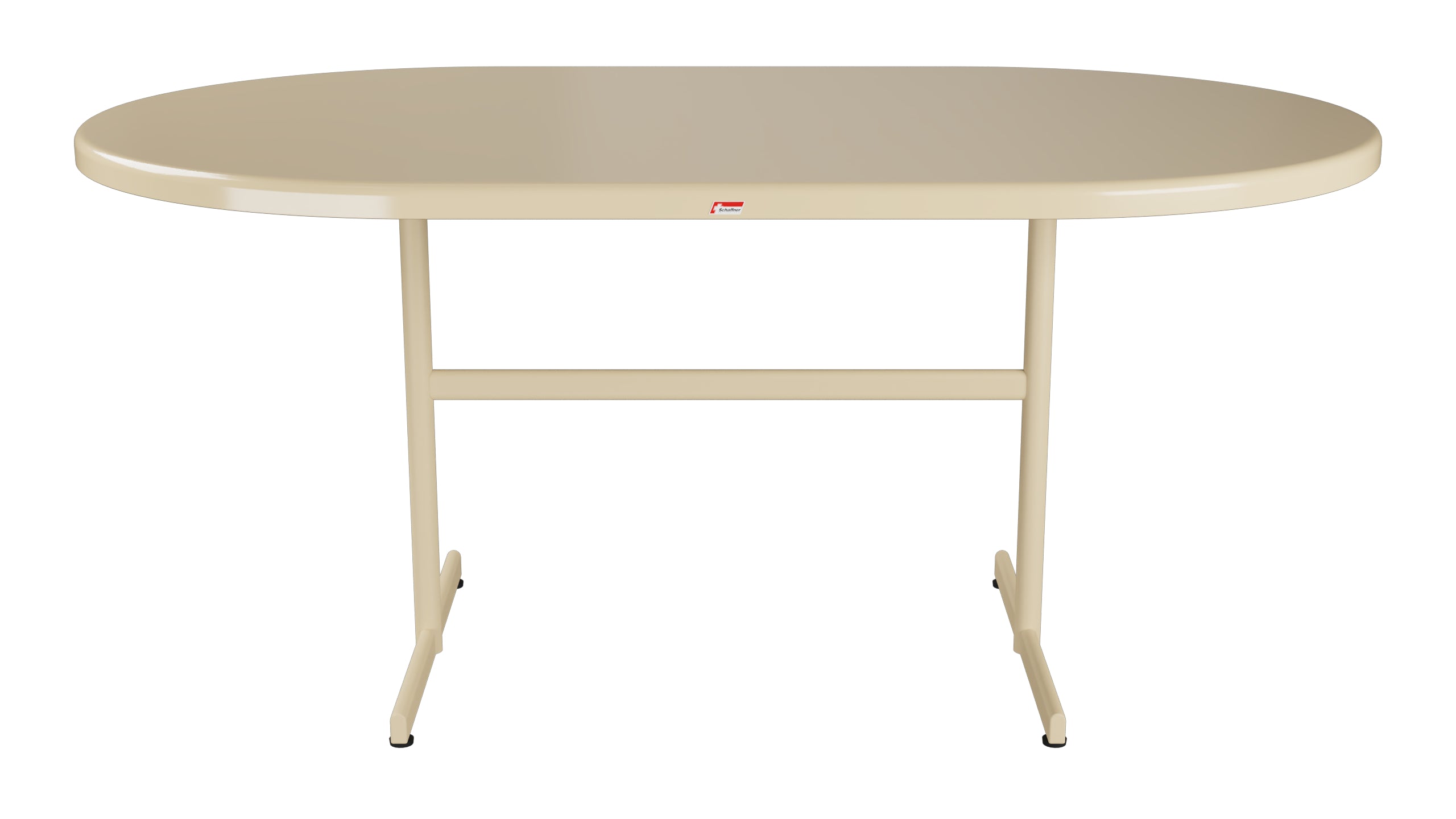 Bodensee Glasfaser-Gartentisch 160x95 oval klappbar in Pastellbraun präsentiert im Onlineshop von KAQTU Design AG. Gartentisch ist von Schaffner