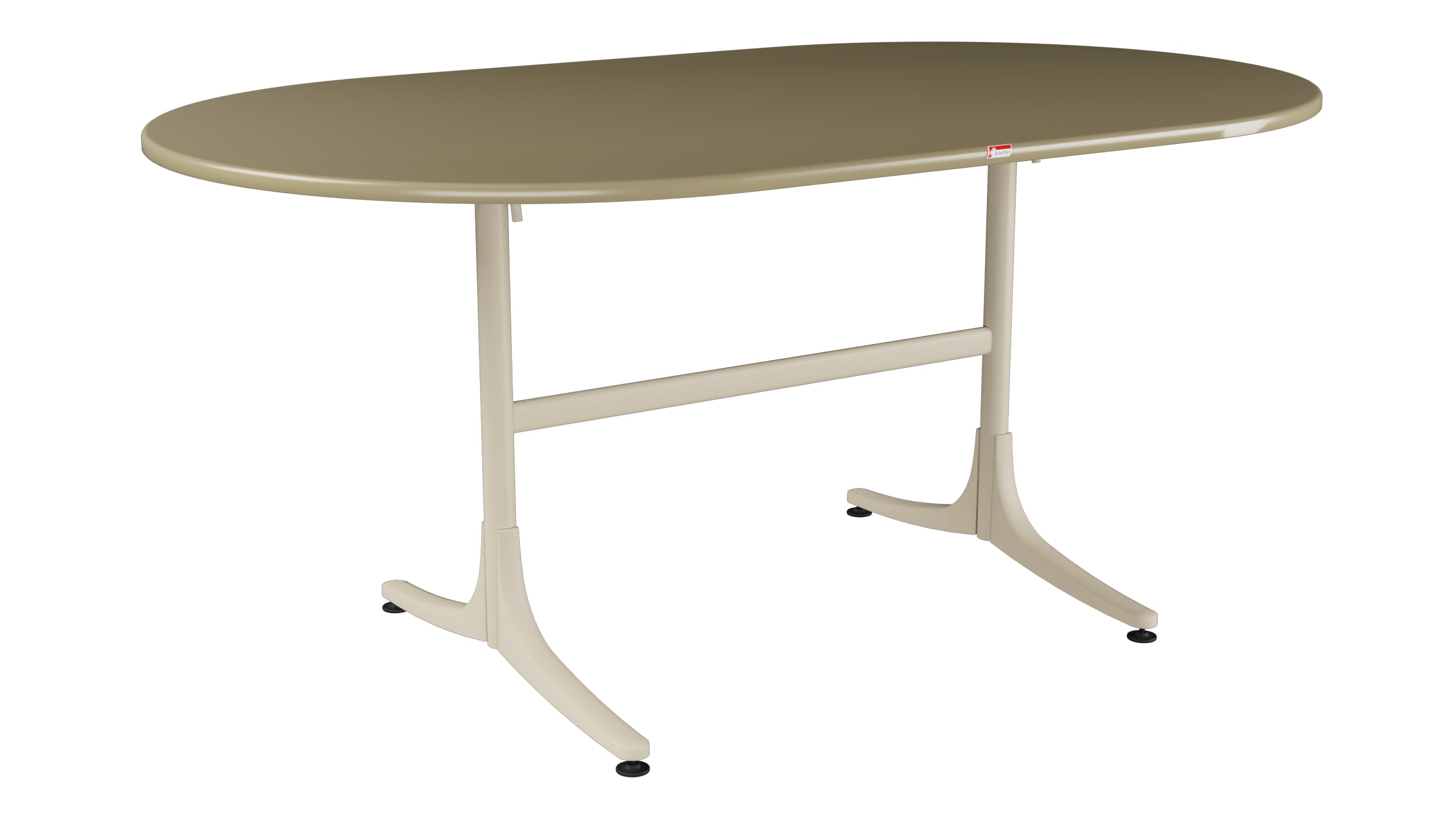 Schaffhausen Glasfaser-Gartentisch 160x95 oval klappbar in Champagner präsentiert im Onlineshop von KAQTU Design AG. Gartentisch ist von Schaffner