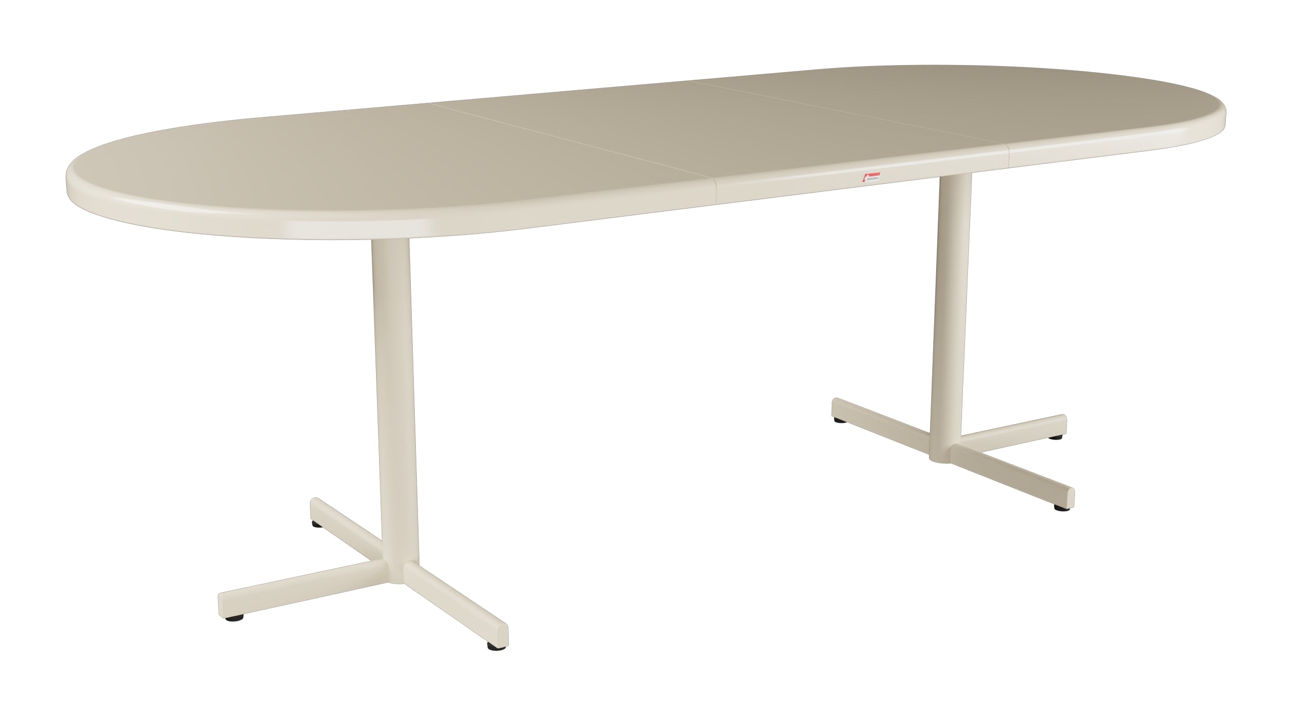 Bodensee Glasfaser-Gartentisch 160/218x95 oval klappbar, ausziehbar in Pastellsand präsentiert im Onlineshop von KAQTU Design AG. Gartentisch ist von Schaffner