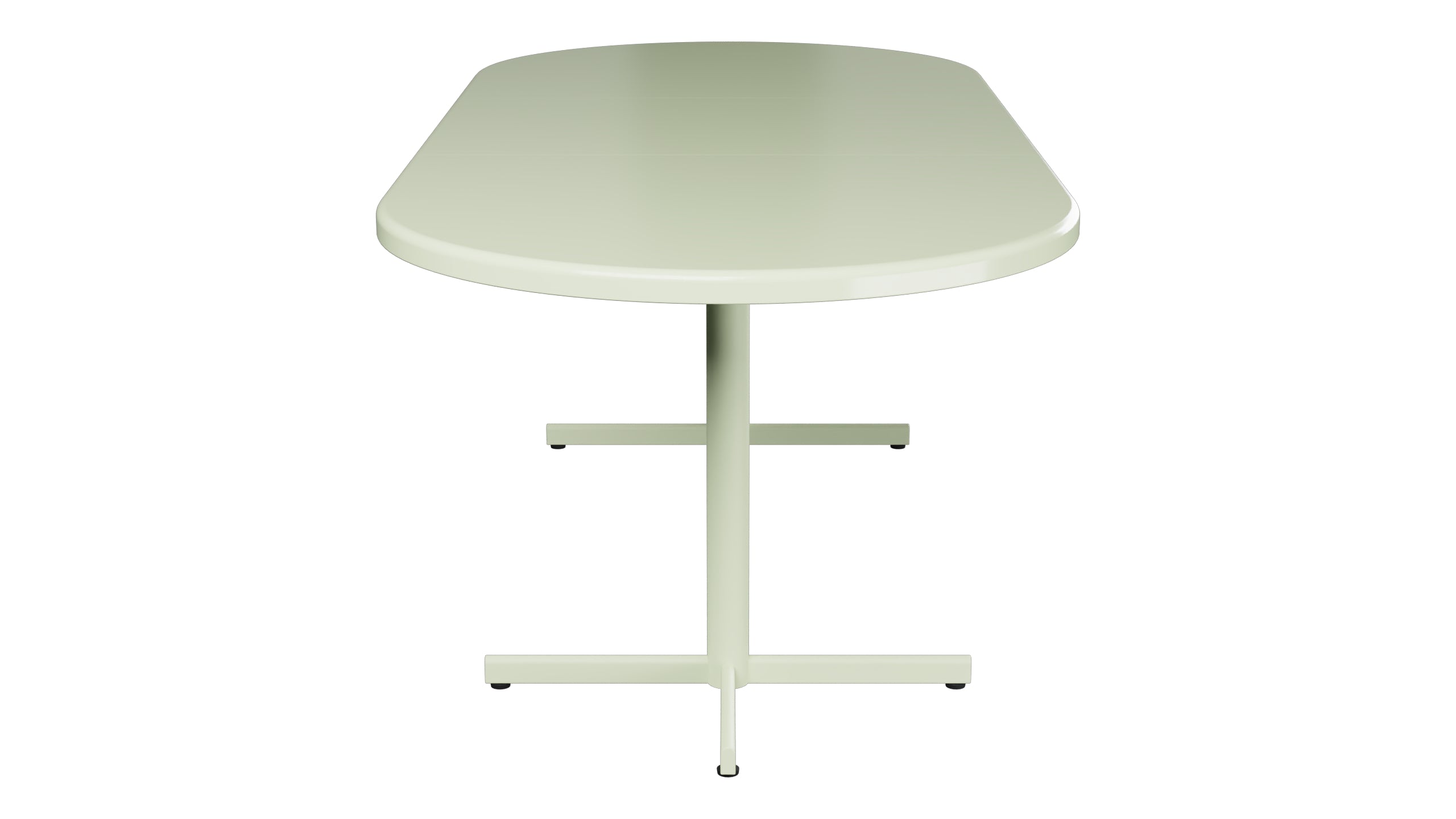 Bodensee Glasfaser-Gartentisch 160/218x95 oval klappbar, ausziehbar in Pastellgrün präsentiert im Onlineshop von KAQTU Design AG. Gartentisch ist von Schaffner