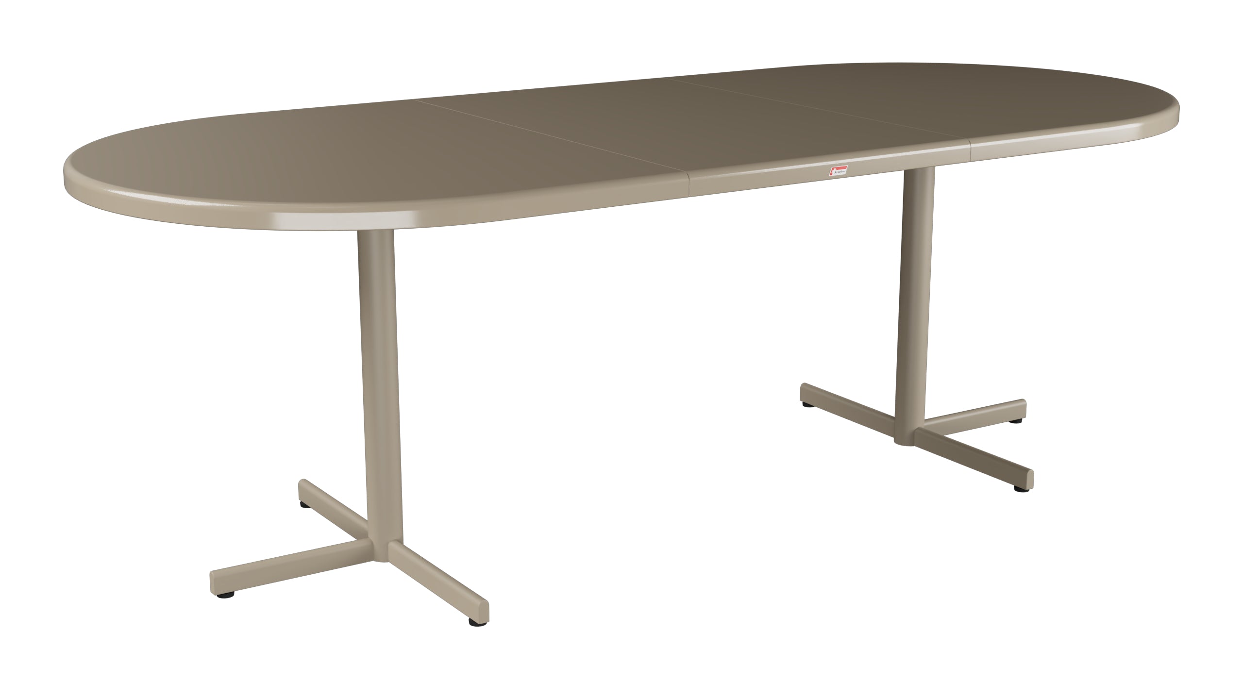Bodensee Glasfaser-Gartentisch 160/218x95 oval klappbar, ausziehbar in Champagner präsentiert im Onlineshop von KAQTU Design AG. Gartentisch ist von Schaffner
