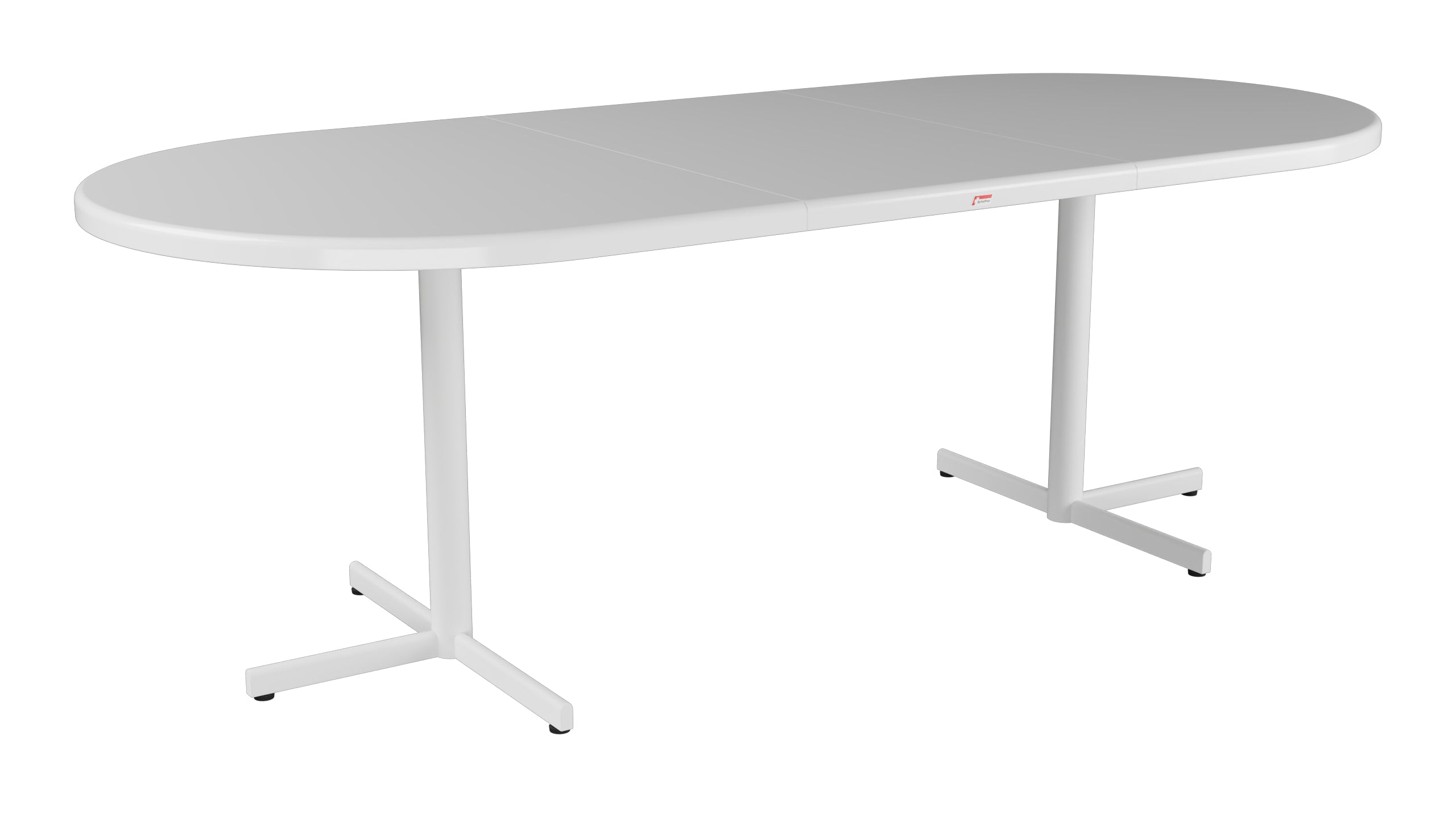 Bodensee Glasfaser-Gartentisch 160/218x95 oval klappbar, ausziehbar in Weiss präsentiert im Onlineshop von KAQTU Design AG. Gartentisch ist von Schaffner