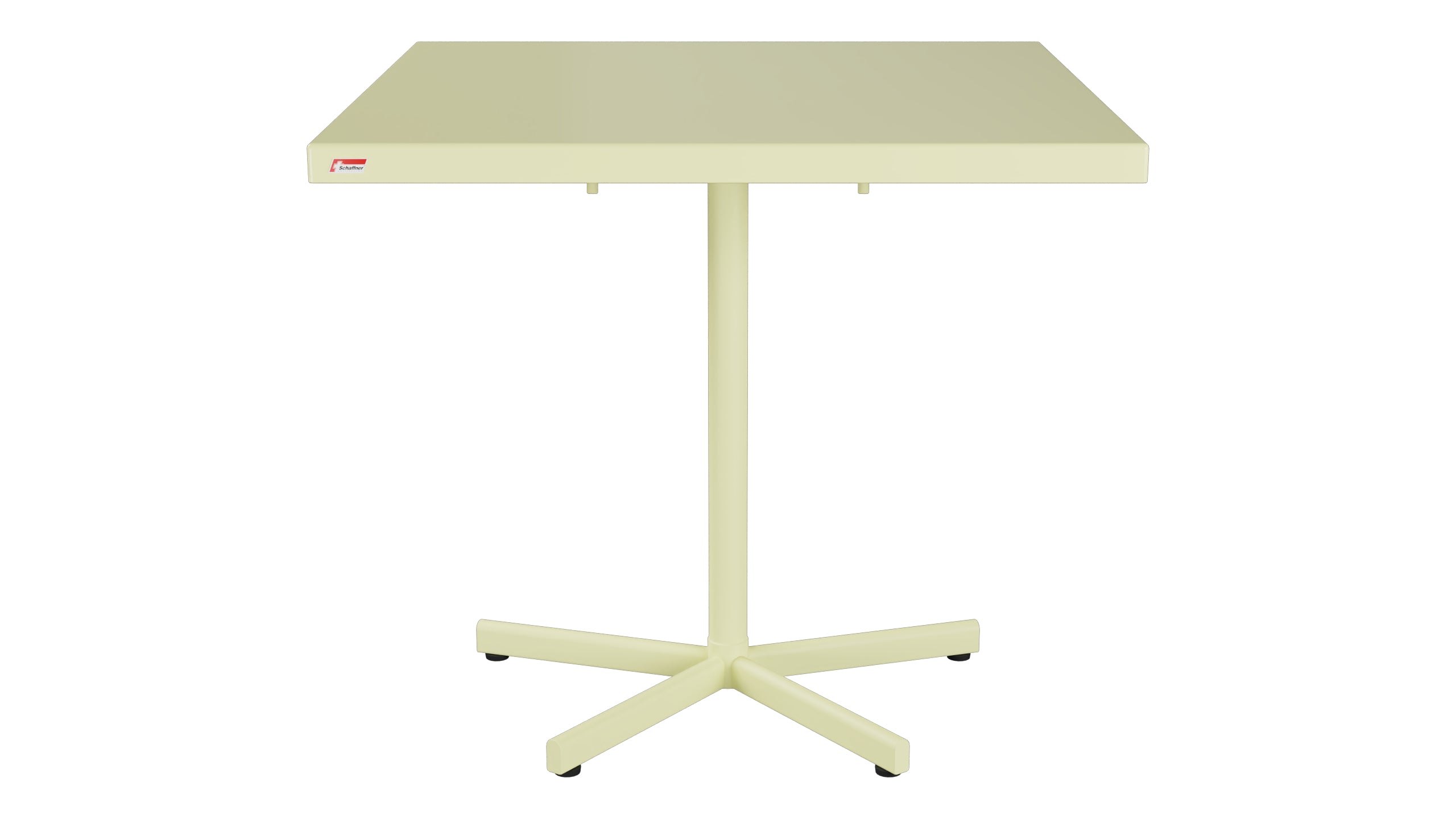 Bodensee Glasfaser-Gartentisch 80x80 klappbar in Buchsbaumgelb präsentiert im Onlineshop von KAQTU Design AG. Gartentisch ist von Schaffner