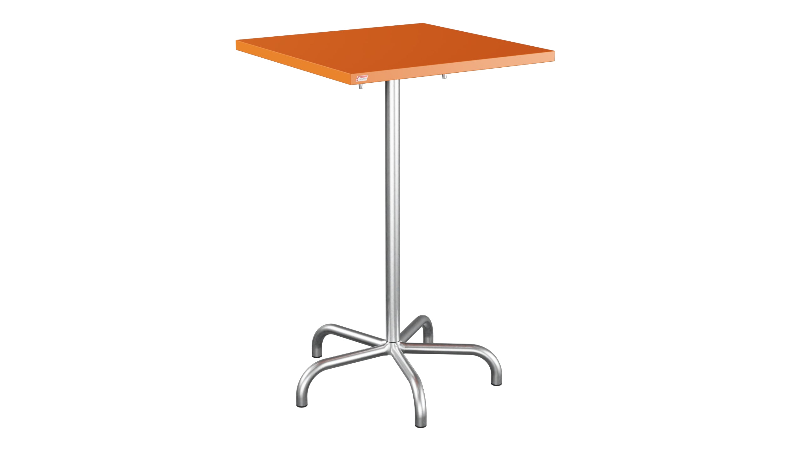Säntis Metall-Stehtisch Outdoor 70x70 / 110 klappbar in Orange präsentiert im Onlineshop von KAQTU Design AG. Hochtisch Outdoor ist von Schaffner