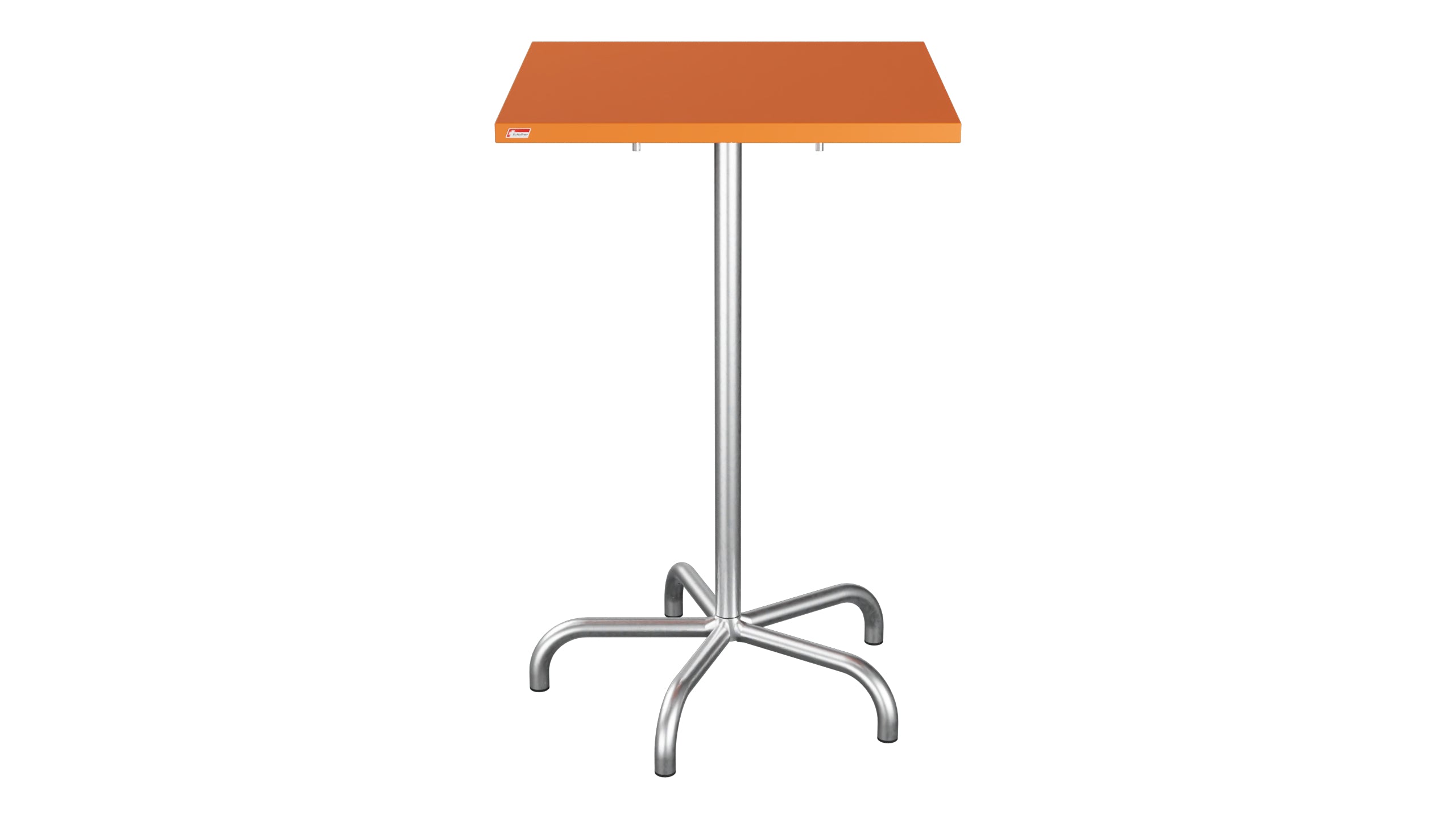 Säntis Metall-Stehtisch Outdoor 70x70 / 110 klappbar in Orange präsentiert im Onlineshop von KAQTU Design AG. Hochtisch Outdoor ist von Schaffner