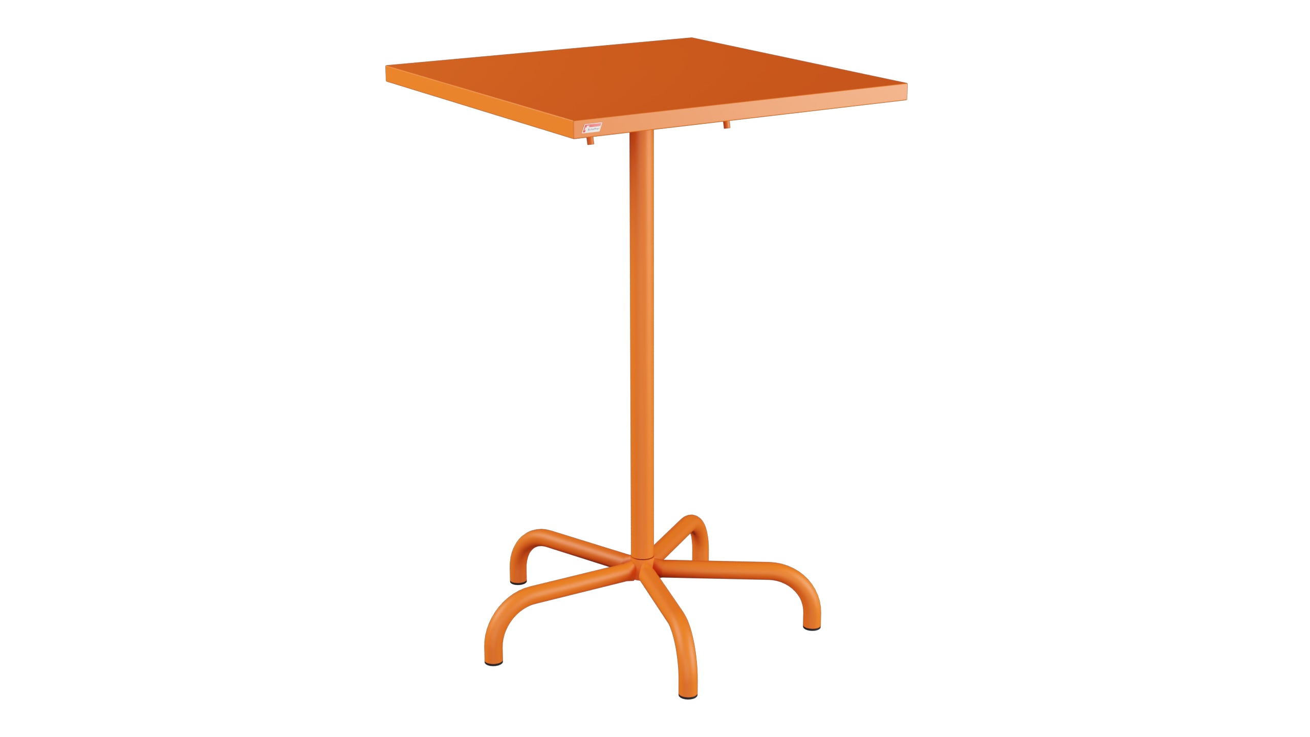 Säntis Metall-Stehtisch Outdoor 70x70 / 110 klappbar in Orange präsentiert im Onlineshop von KAQTU Design AG. Hochtisch Outdoor ist von Schaffner