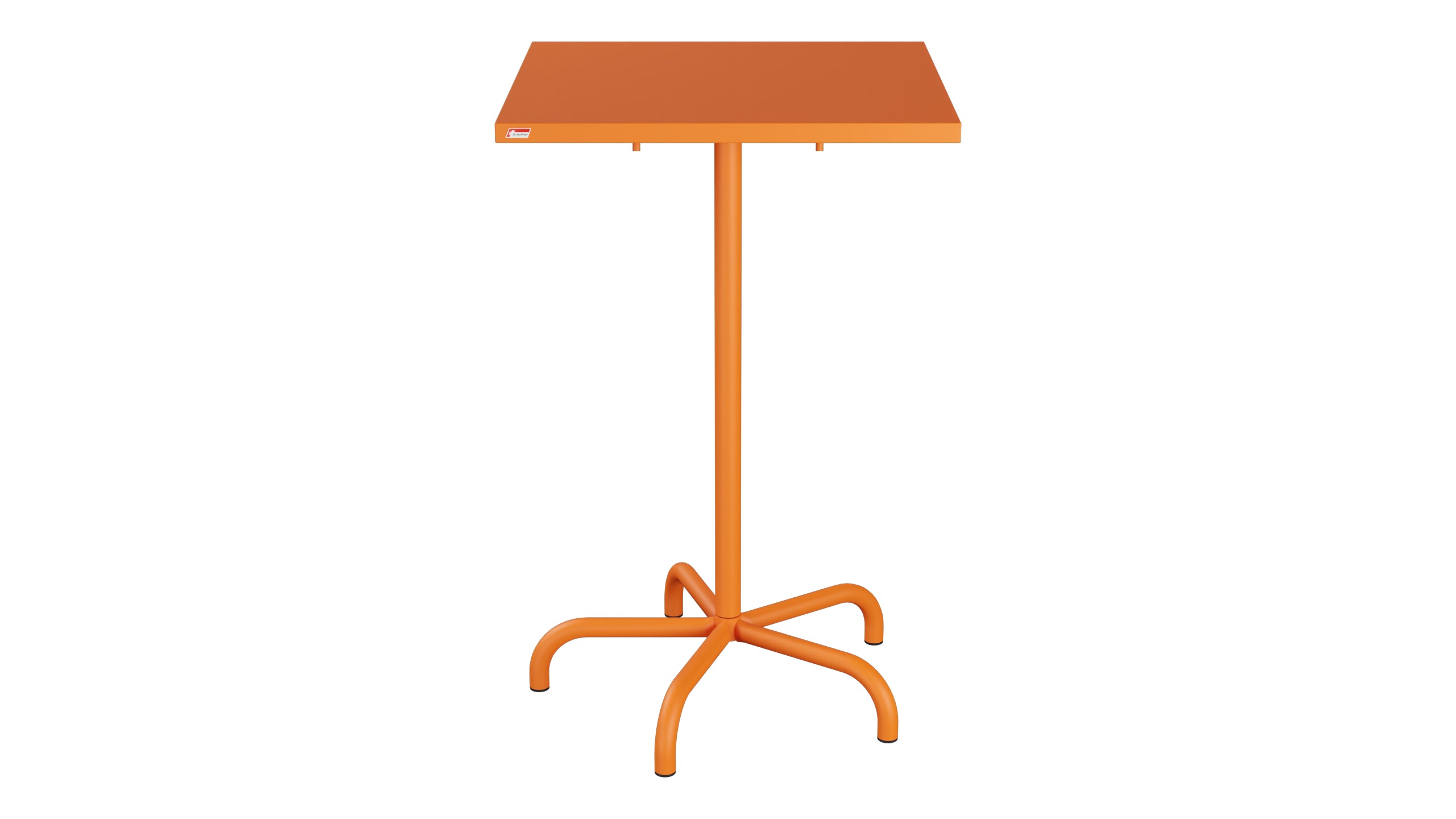 Säntis Metall-Stehtisch Outdoor 70x70 / 110 klappbar in Orange präsentiert im Onlineshop von KAQTU Design AG. Hochtisch Outdoor ist von Schaffner