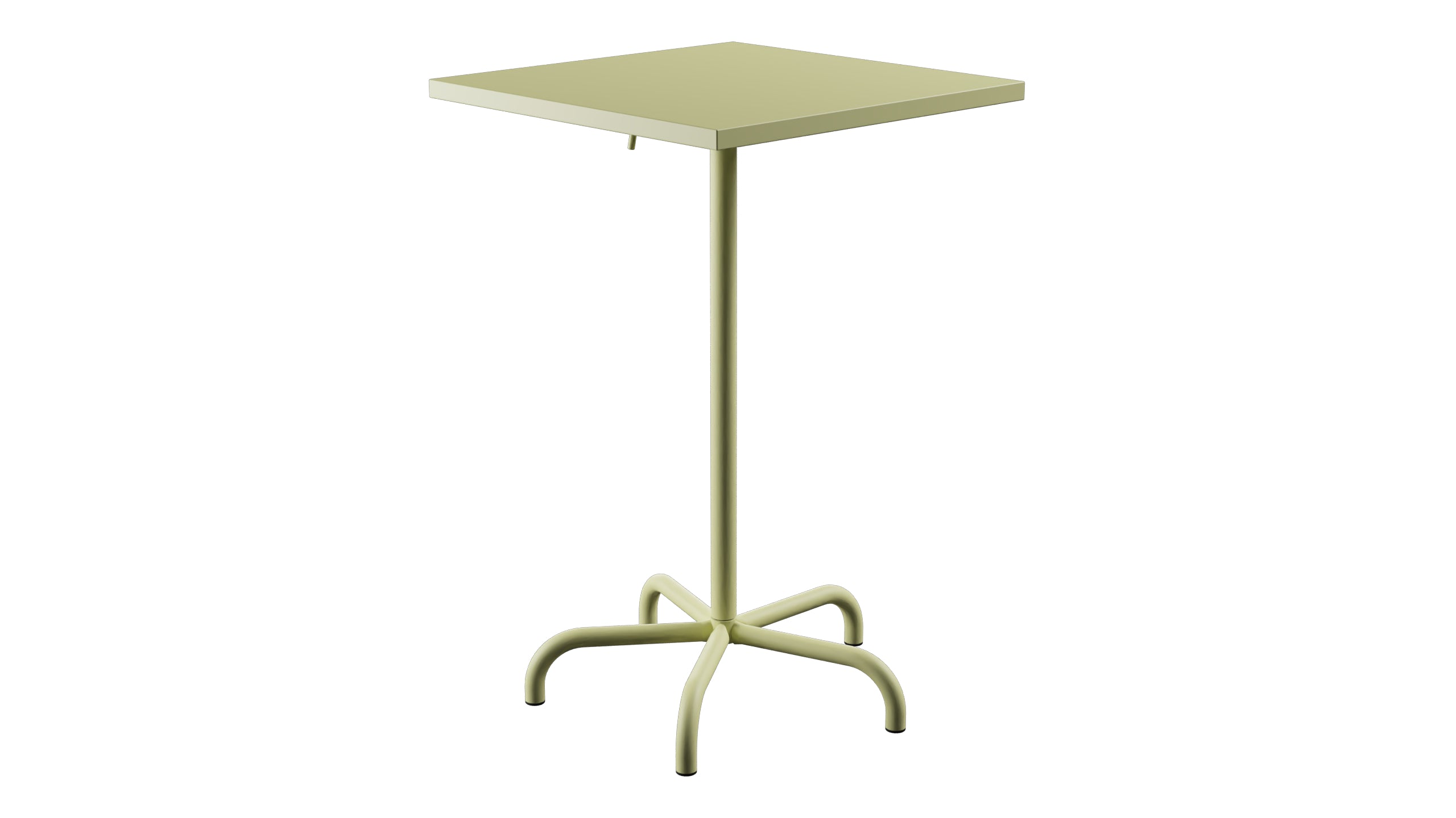 Säntis Metall-Stehtisch Outdoor 70x70 / 110 klappbar in Buchsbaumgelb präsentiert im Onlineshop von KAQTU Design AG. Hochtisch Outdoor ist von Schaffner