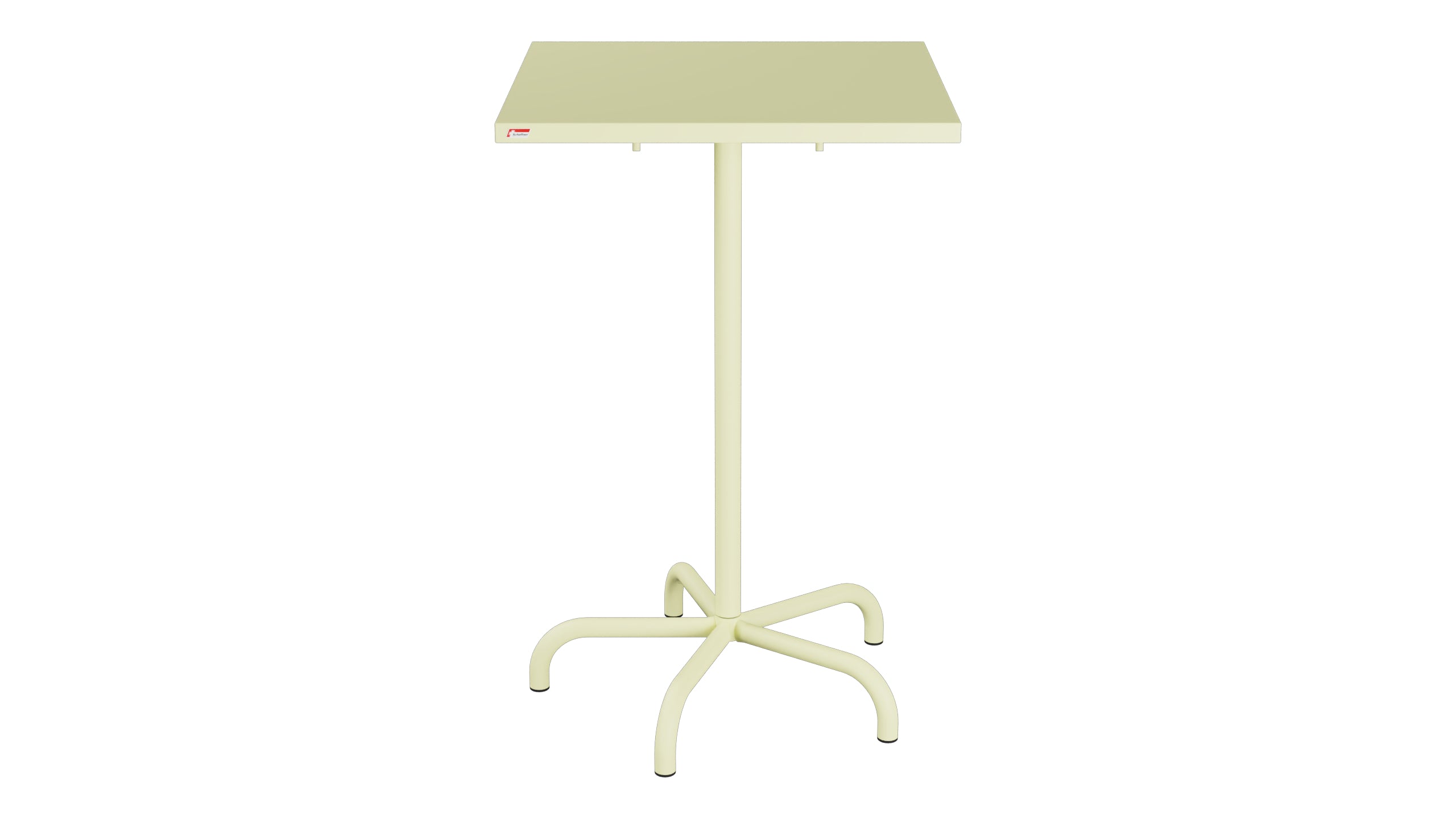 Säntis Metall-Stehtisch Outdoor 70x70 / 110 klappbar in Buchsbaumgelb präsentiert im Onlineshop von KAQTU Design AG. Hochtisch Outdoor ist von Schaffner