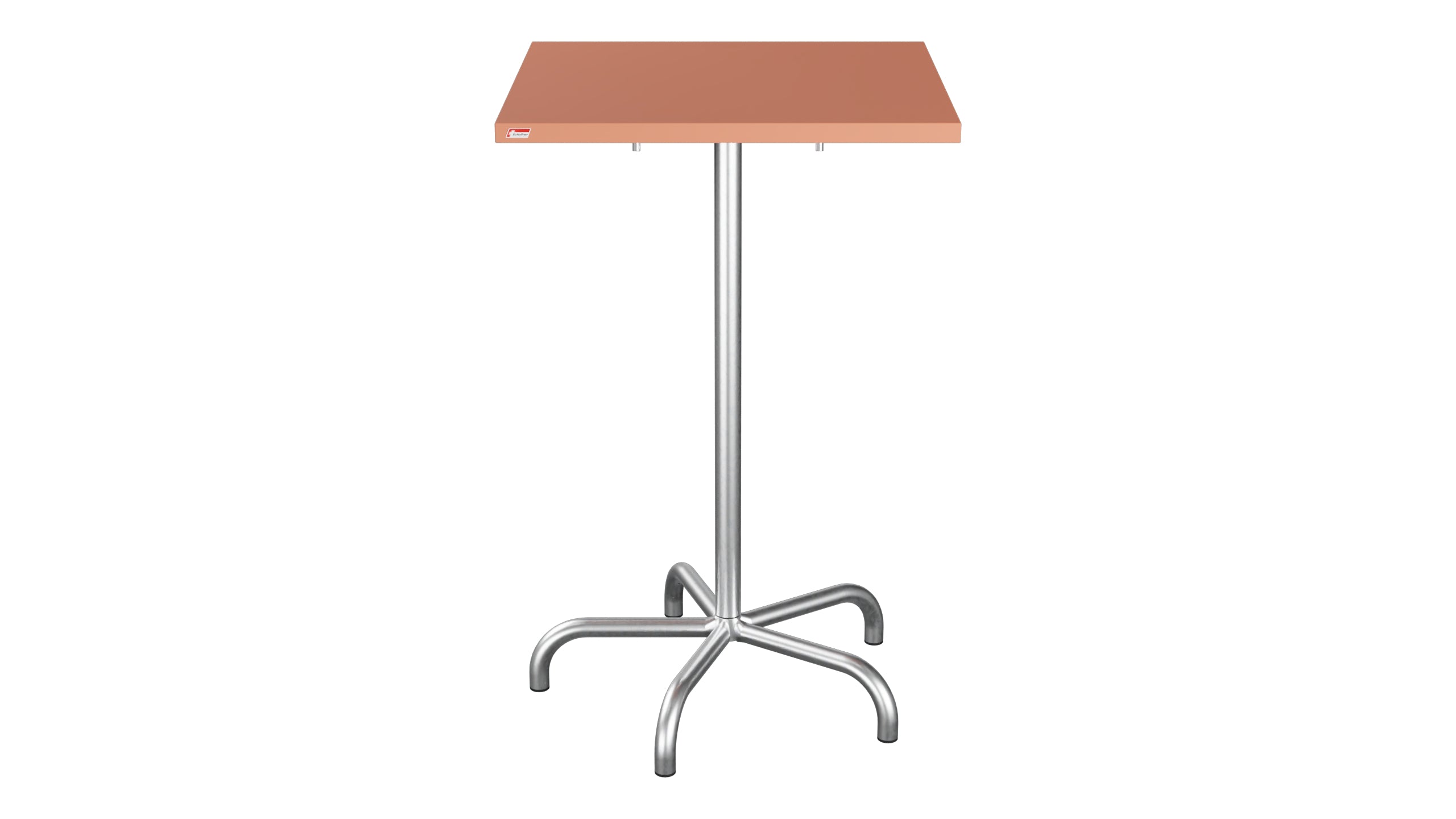 Säntis Metall-Stehtisch Outdoor 70x70 / 110 klappbar in Pastellterracotta präsentiert im Onlineshop von KAQTU Design AG. Hochtisch Outdoor ist von Schaffner