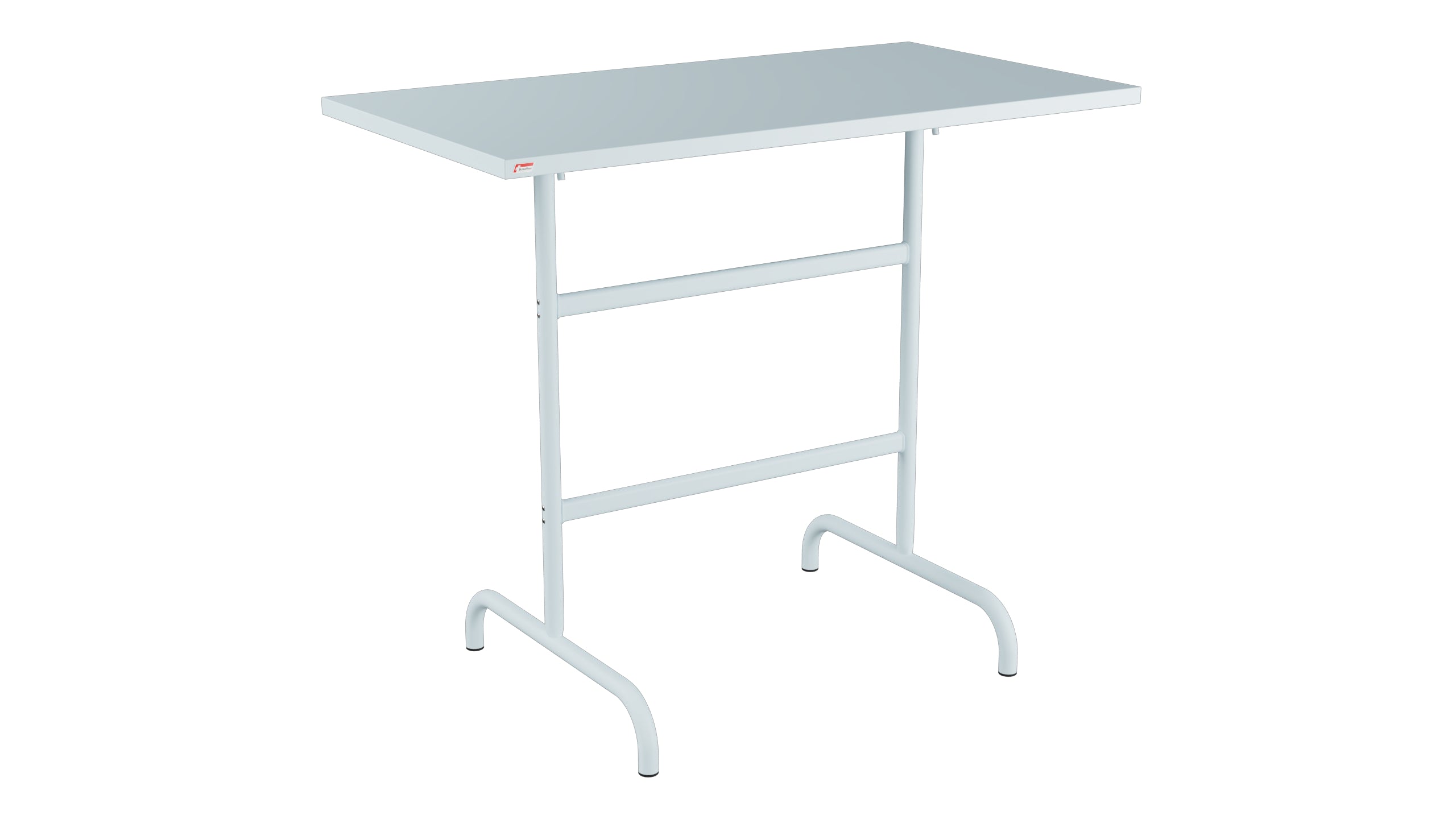 Säntis Metall-Stehtisch Outdoor 130x70 /110 klappbar in Pastellblau präsentiert im Onlineshop von KAQTU Design AG. Hochtisch Outdoor ist von Schaffner