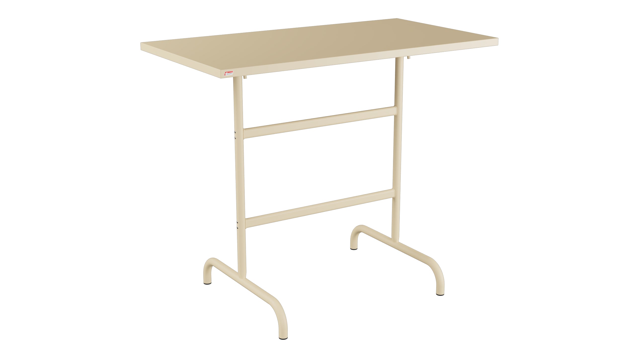 Säntis Metall-Stehtisch Outdoor 130x70 /110 klappbar in Pastellbraun präsentiert im Onlineshop von KAQTU Design AG. Hochtisch Outdoor ist von Schaffner