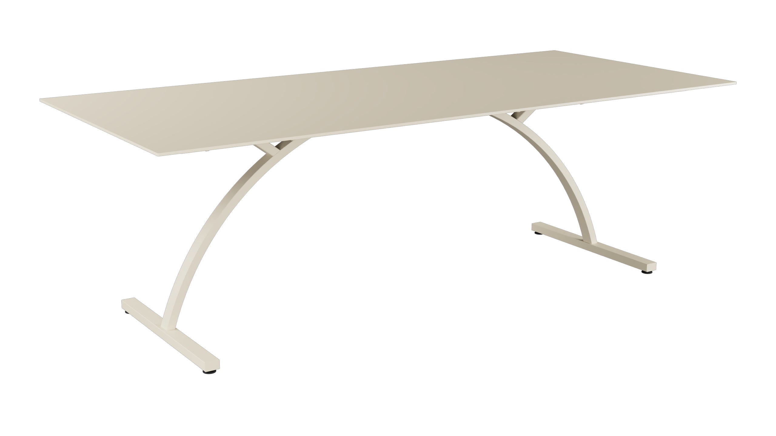 Bernardino Gartentisch aus Glasfaser 220x100 klappbar in Pastellsand präsentiert im Onlineshop von KAQTU Design AG. Gartentisch ist von Schaffner