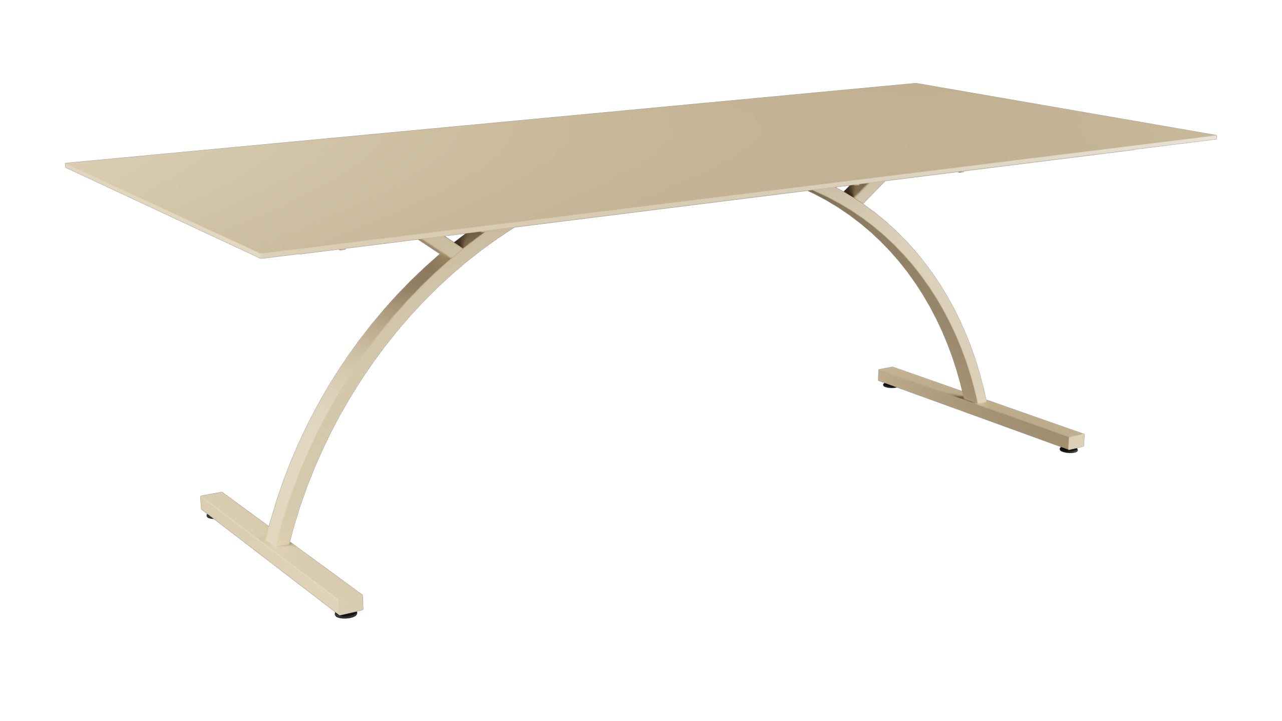 Bernardino Gartentisch aus Glasfaser 220x100 klappbar in Pastellbraun präsentiert im Onlineshop von KAQTU Design AG. Gartentisch ist von Schaffner
