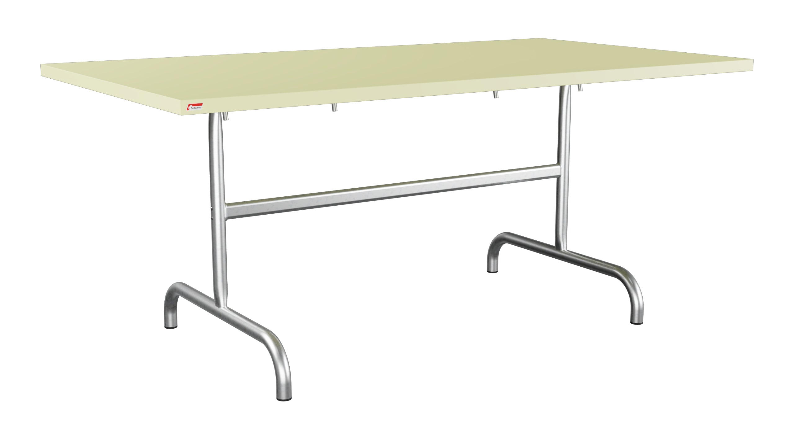 Säntis Metall-Gartentisch 165x90 klappbar in Buchsbaumgelb präsentiert im Onlineshop von KAQTU Design AG. Gartentisch ist von Schaffner