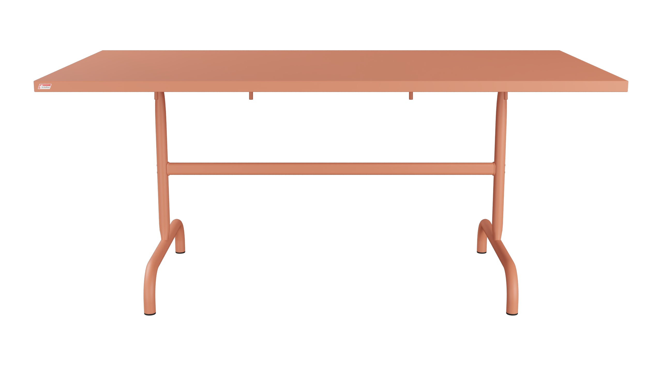 Säntis Metall-Gartentisch 165x90 klappbar in Pastellterracotta präsentiert im Onlineshop von KAQTU Design AG. Gartentisch ist von Schaffner