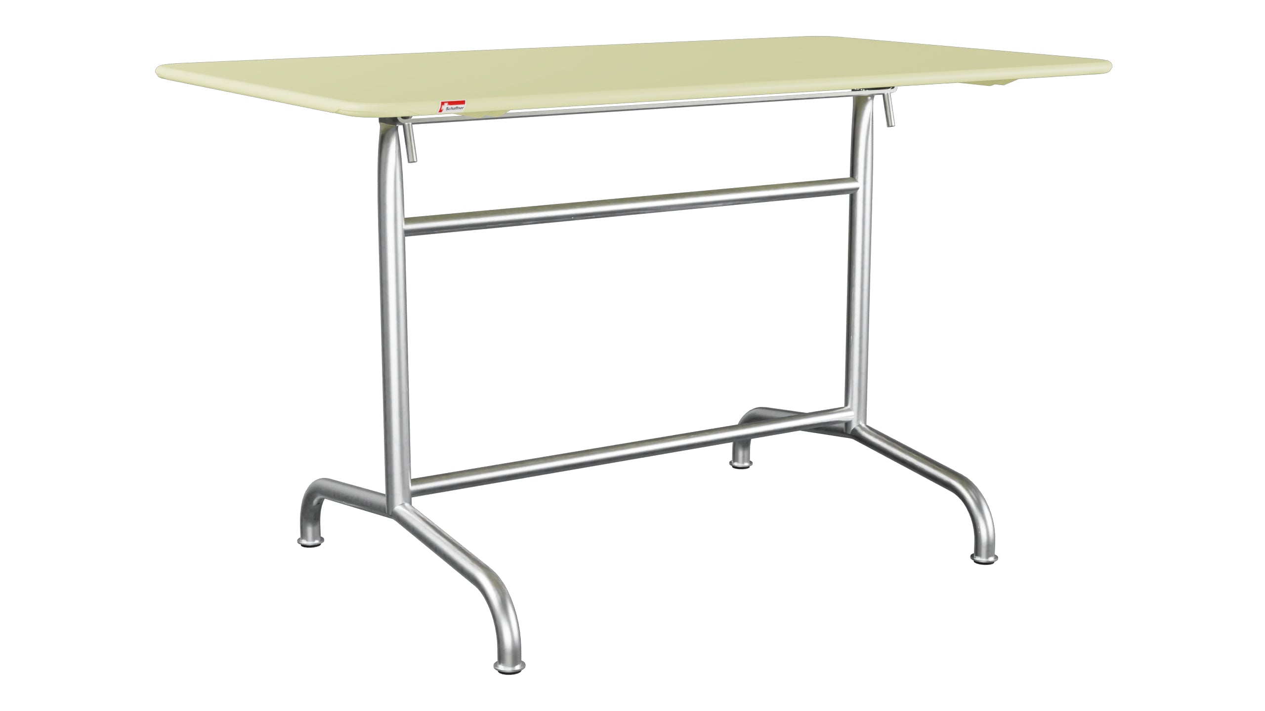 Rigi Metall-Gartentisch 120x70 klappbar in Buchsbaumgelb präsentiert im Onlineshop von KAQTU Design AG. Gartentisch ist von Schaffner