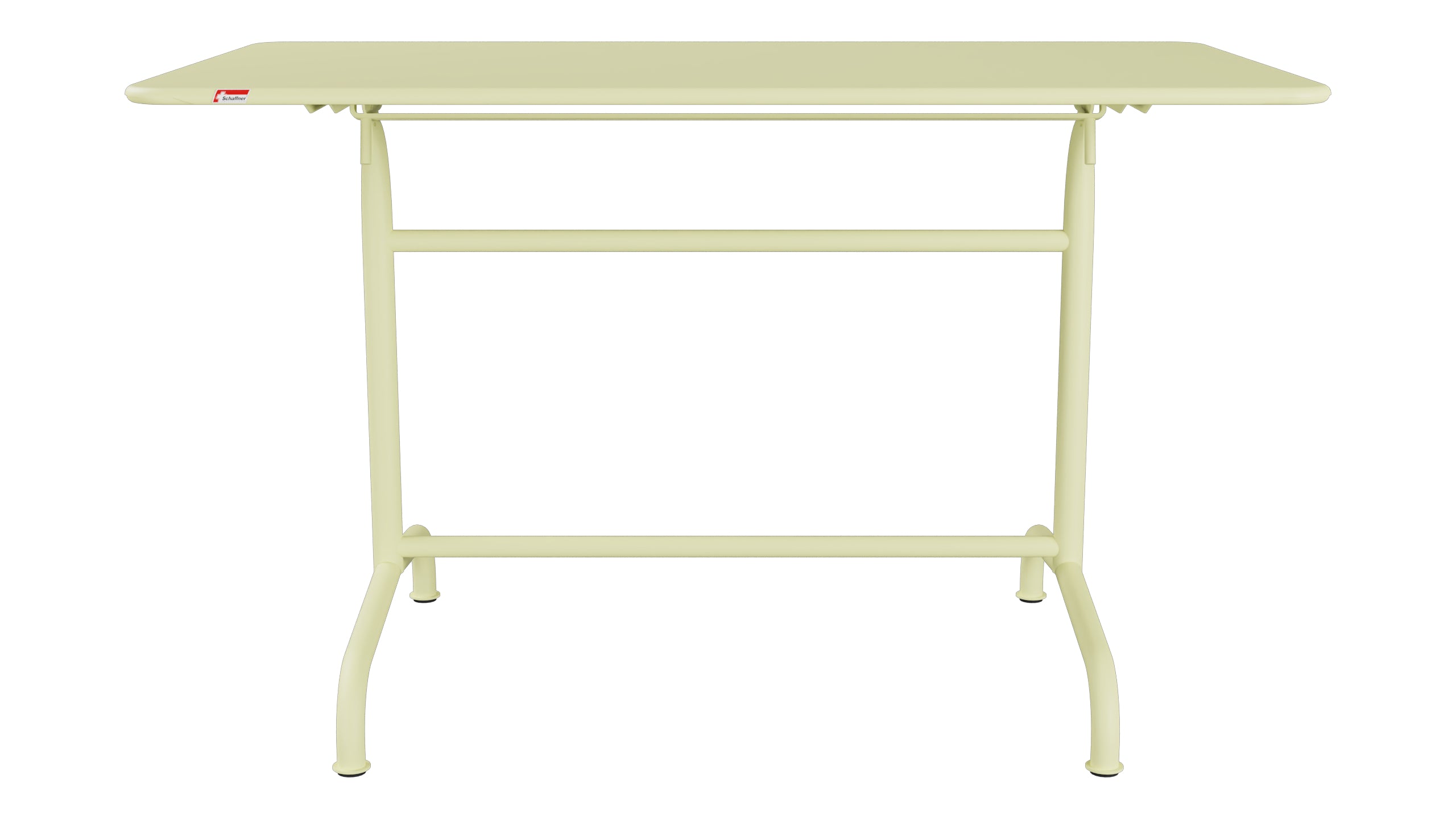Rigi Metall-Gartentisch 120x70 klappbar in Buchsbaumgelb präsentiert im Onlineshop von KAQTU Design AG. Gartentisch ist von Schaffner